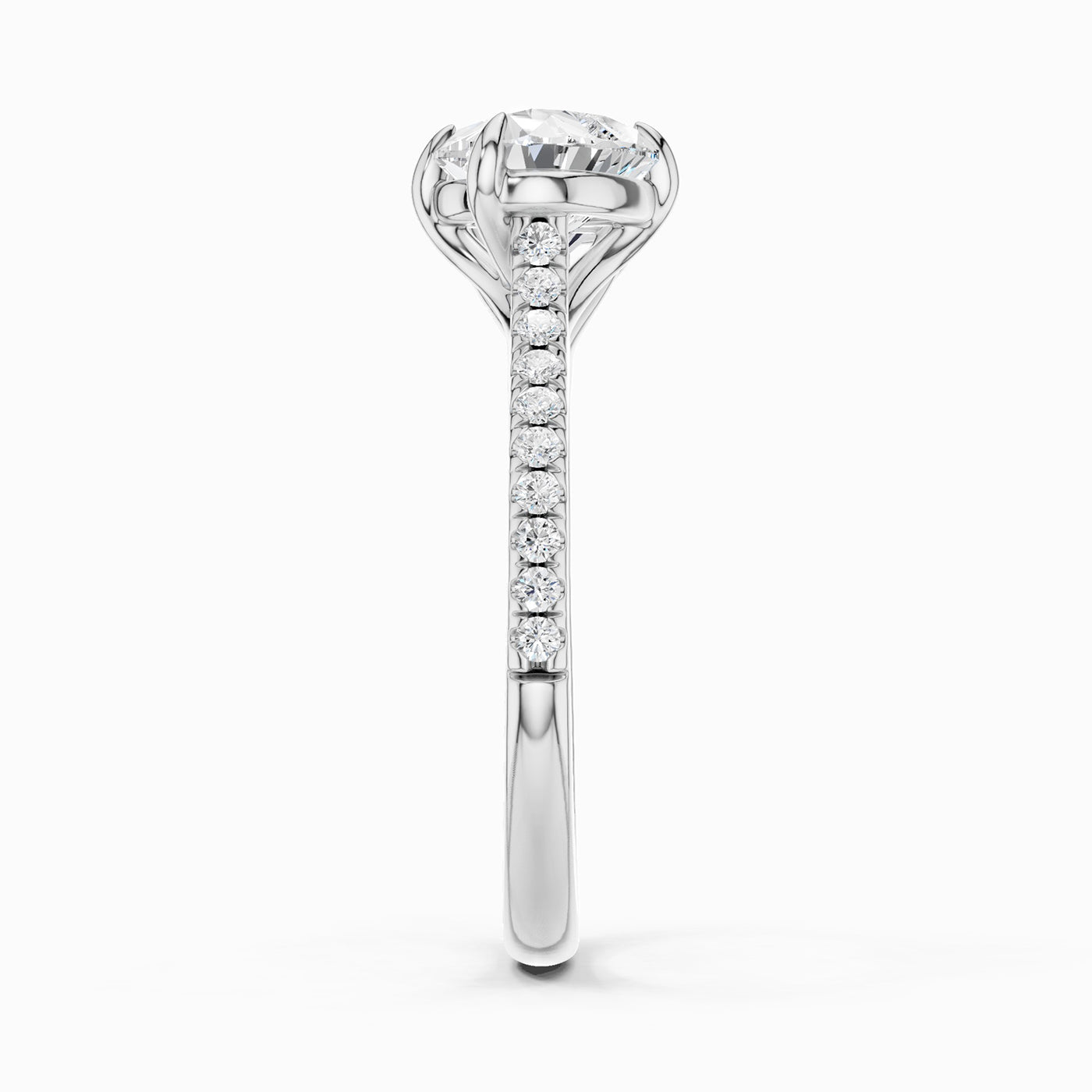 Heart Round Two Stone Diamond Ring