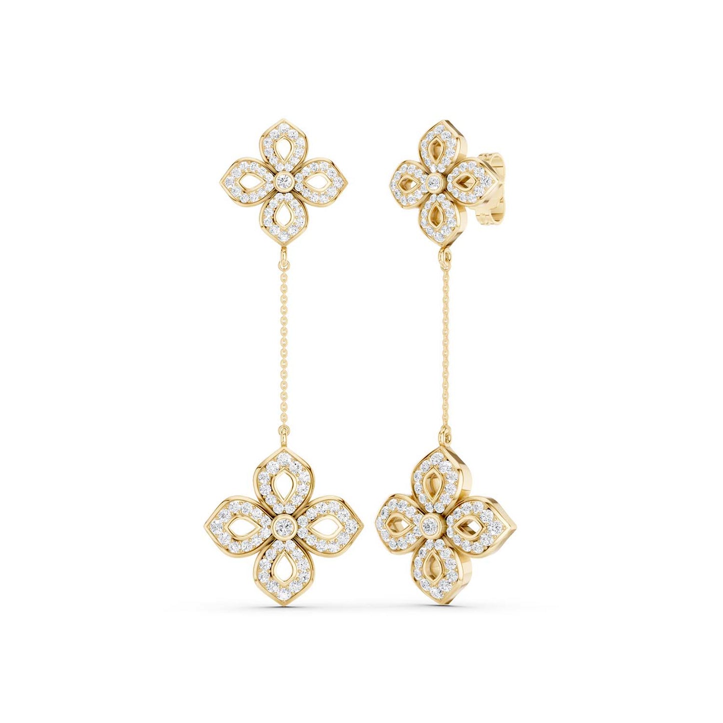 La Fleur Diamond Drop Silhouette Earrings