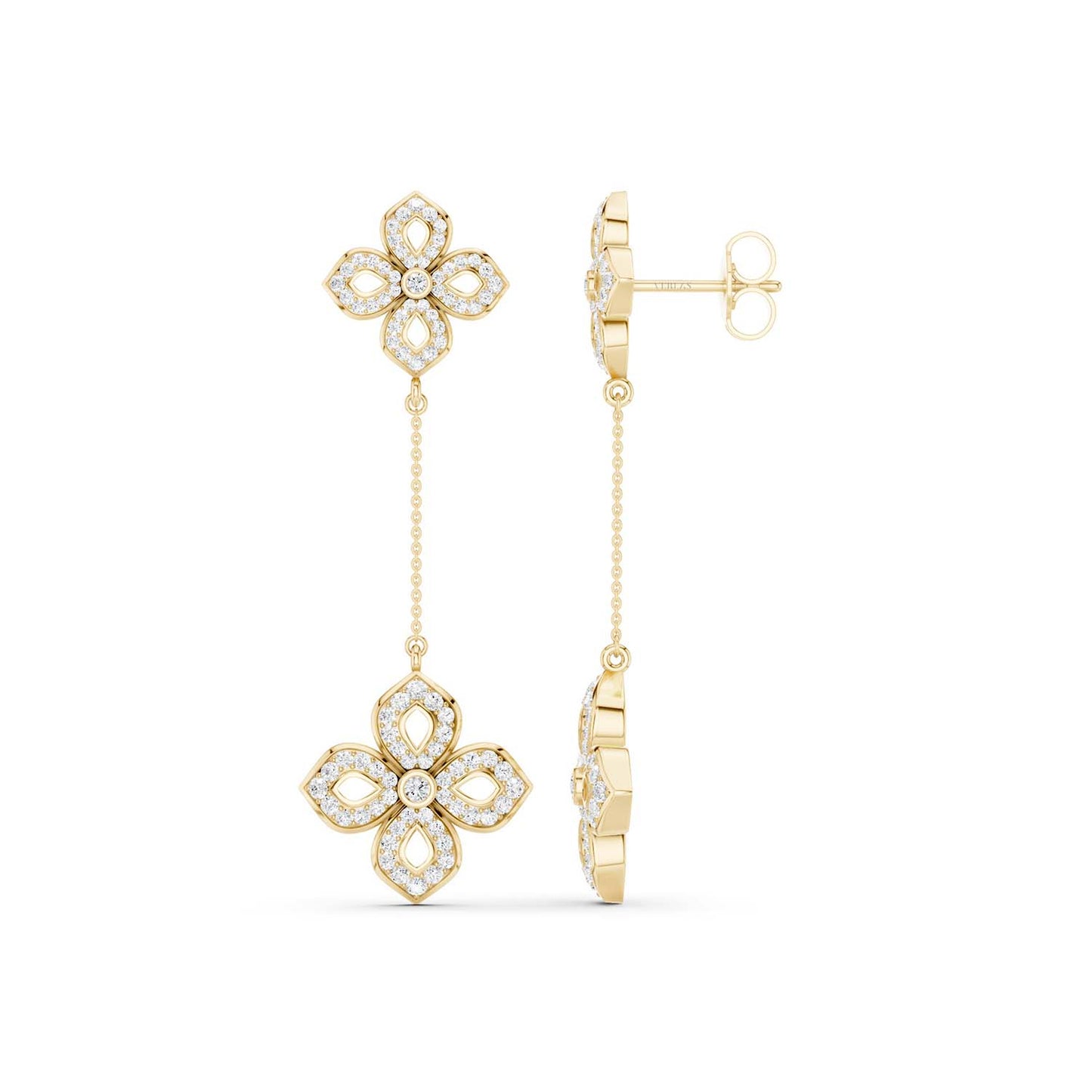 La Fleur Diamond Drop Silhouette Earrings