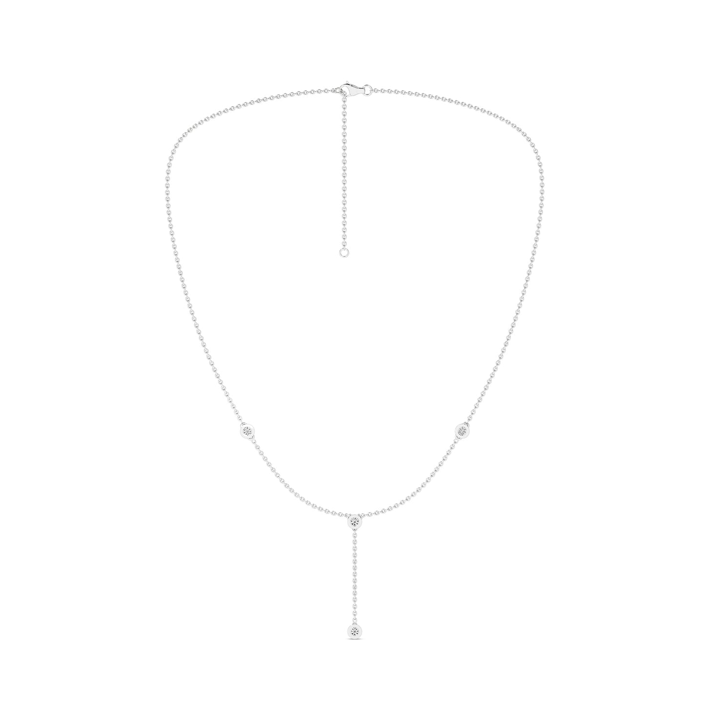Encompassing Round Stationed Y Necklace