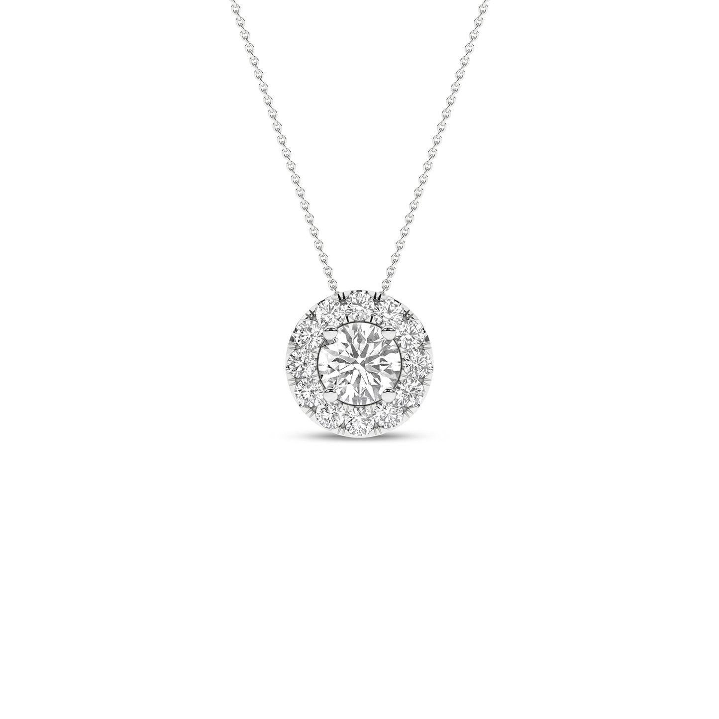 Round Halo Necklace