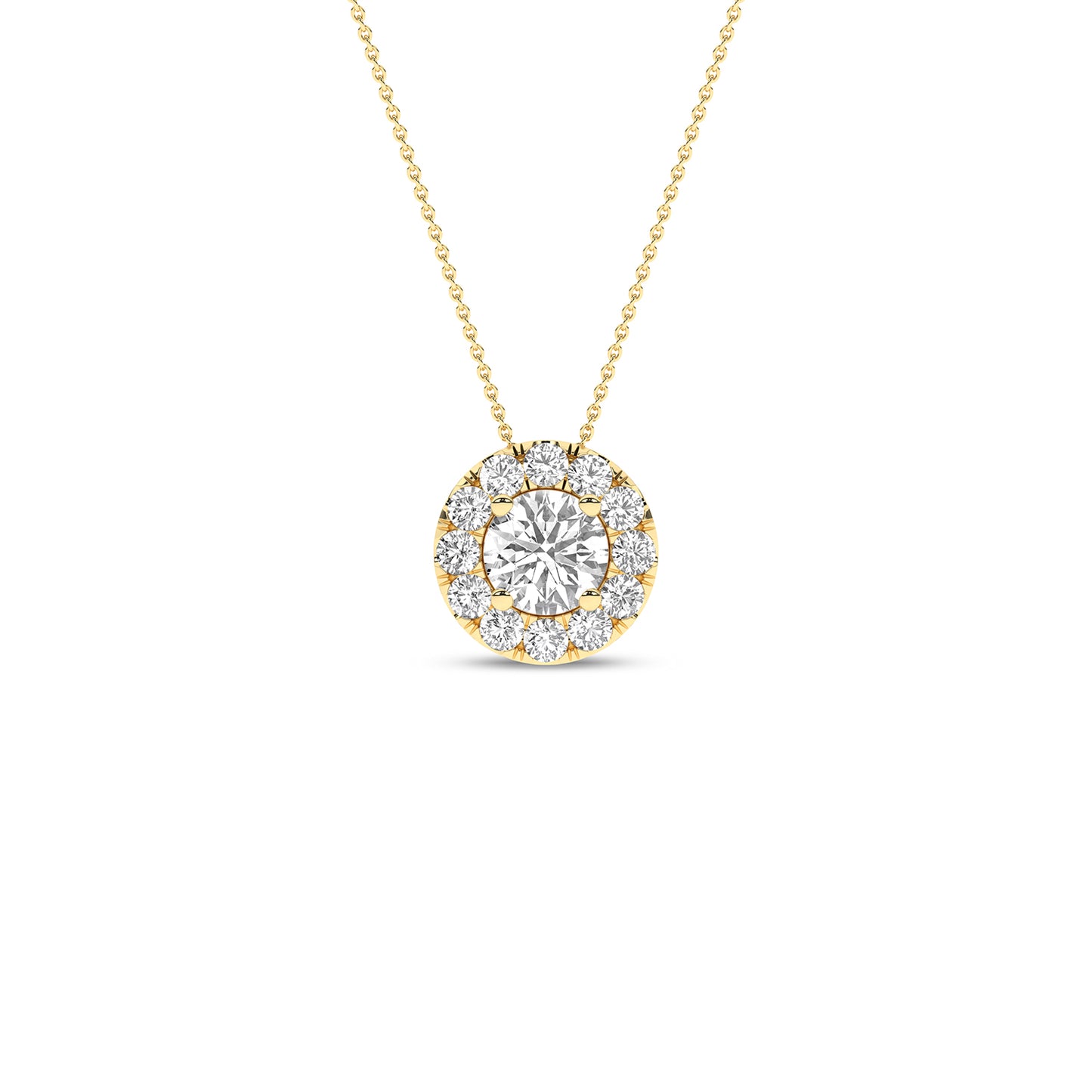 Round Halo Necklace