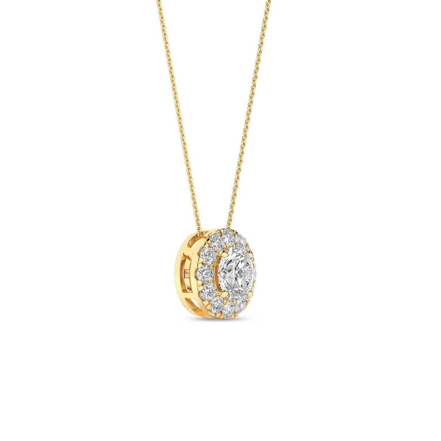 Round Halo Necklace