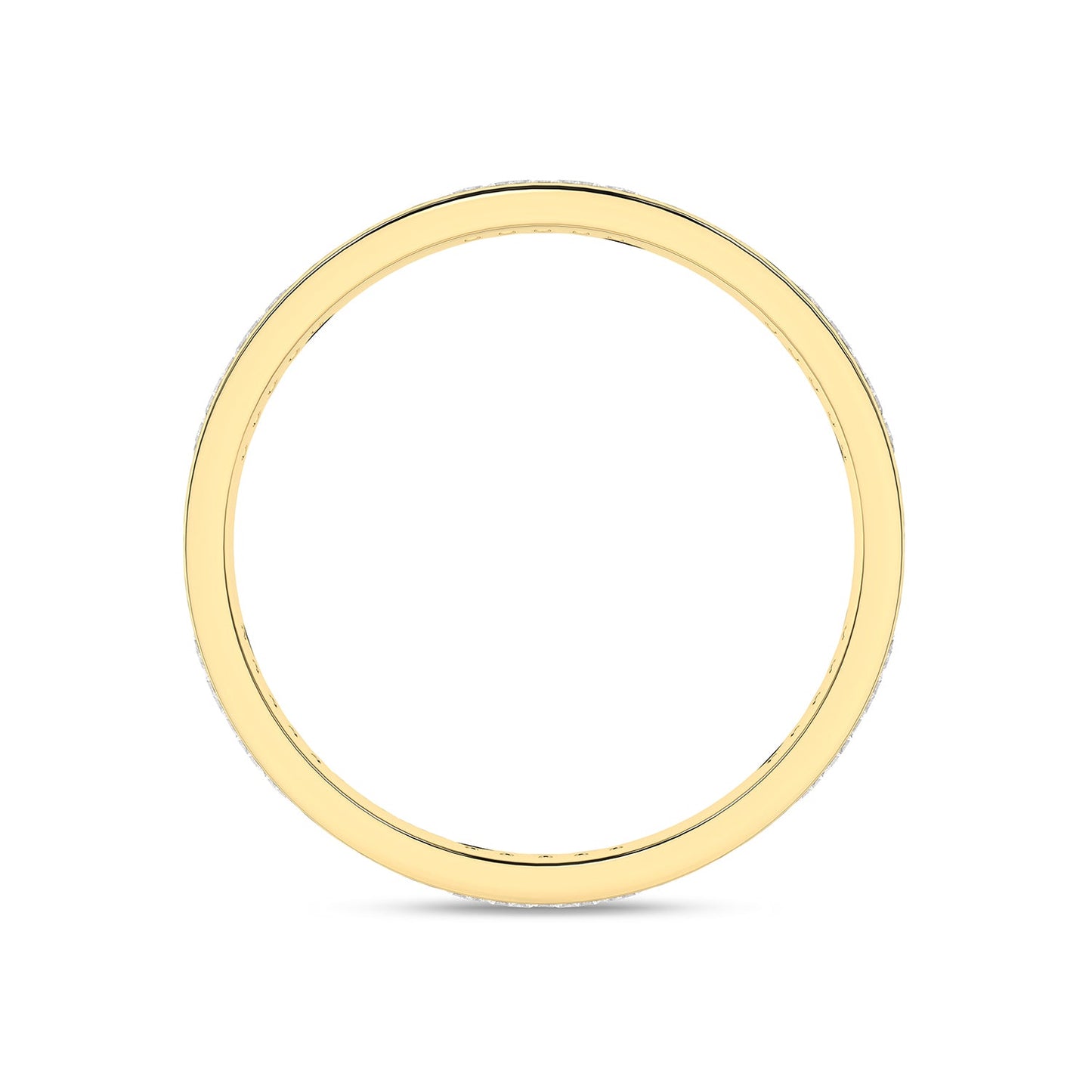La Fleur 4mm 4-Diamond Rows Round Band