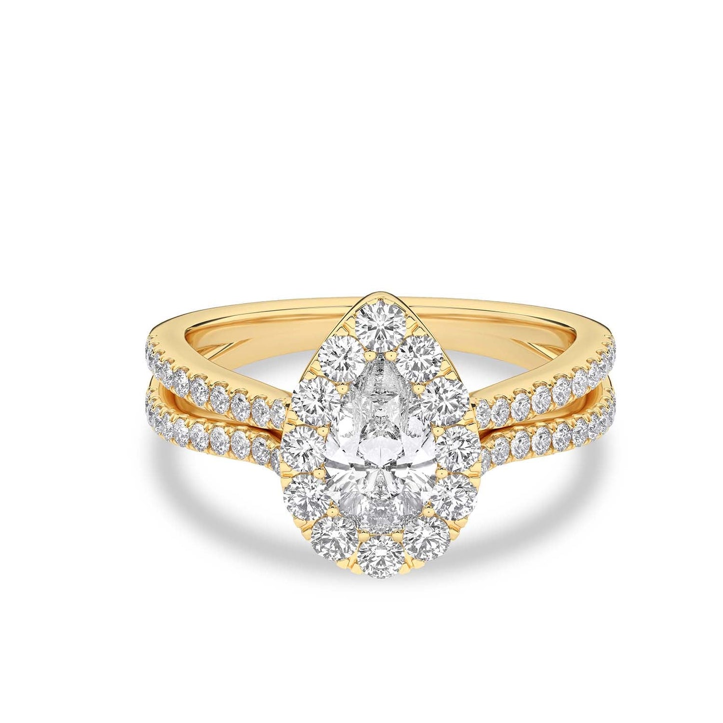 Unified Iconic Dewdrop Halo Ring