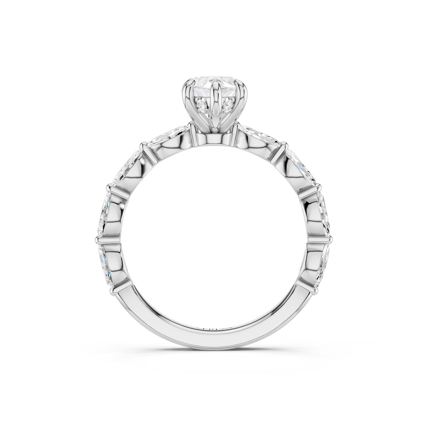 Marquise Hidden Halo Diamond Ring