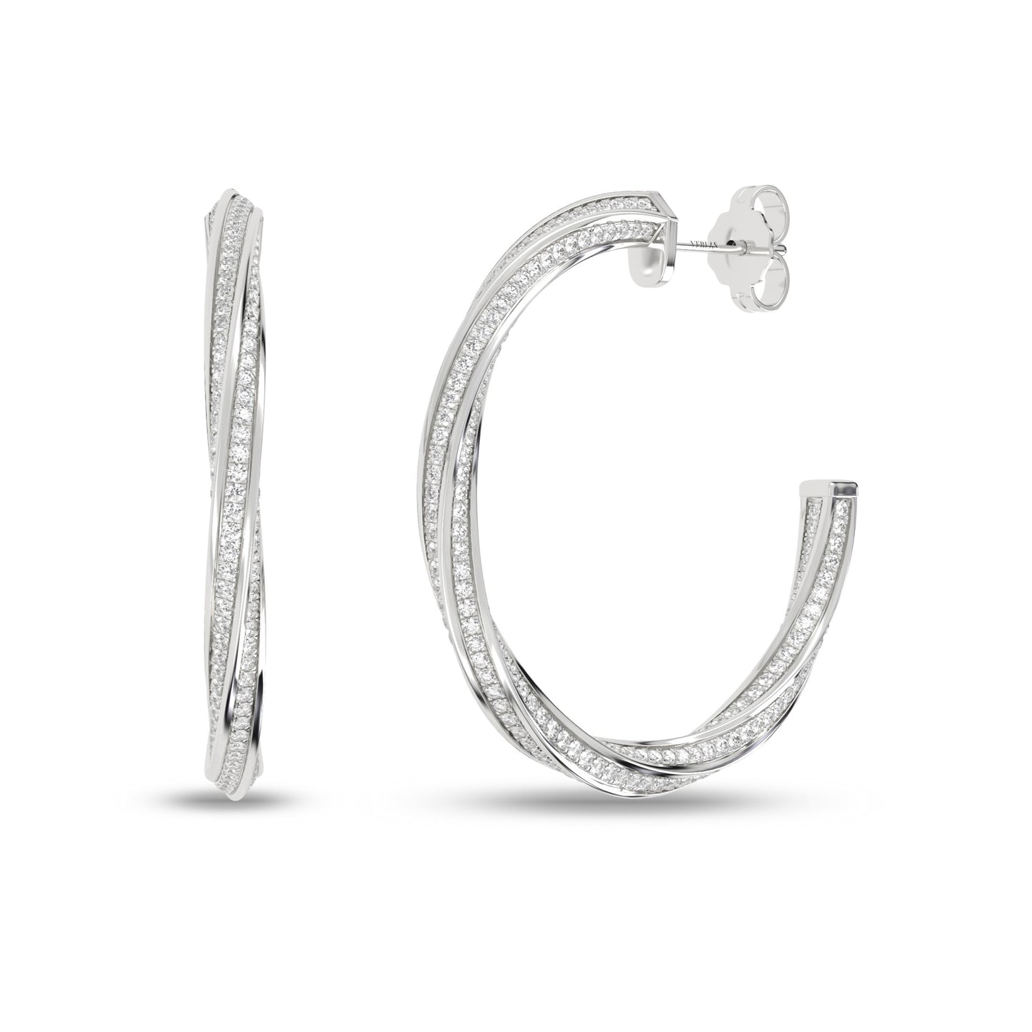 Swirl Diamond Hoops