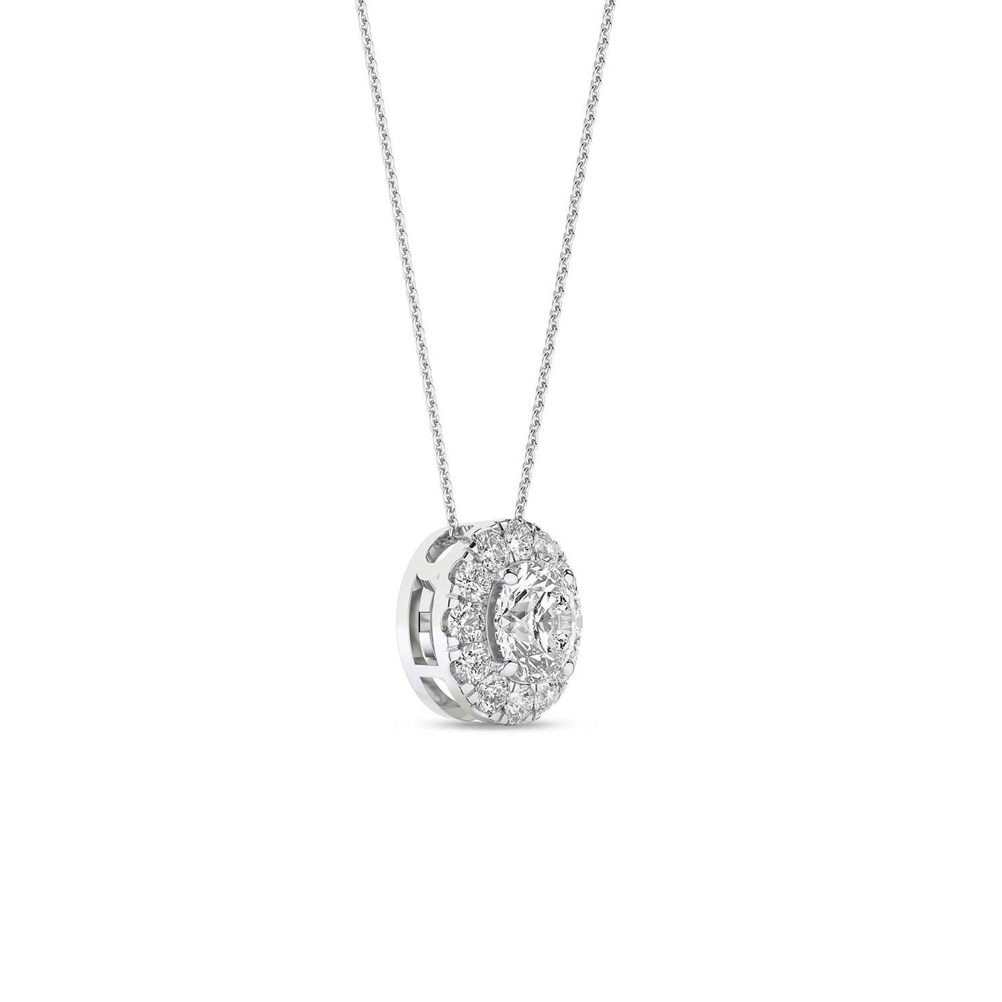 Round Halo Necklace