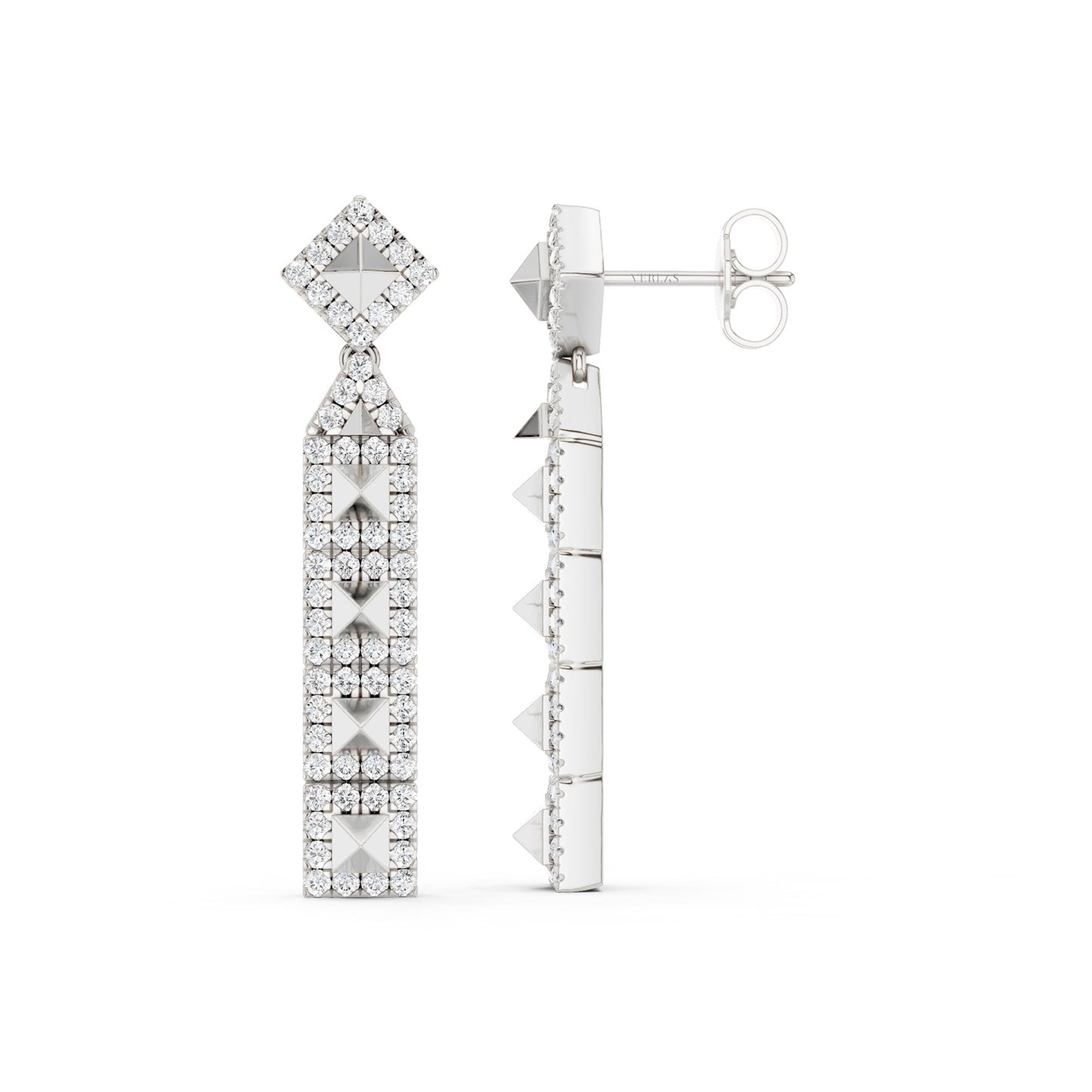 Cascading Pyramid Geometric Drop Earrings