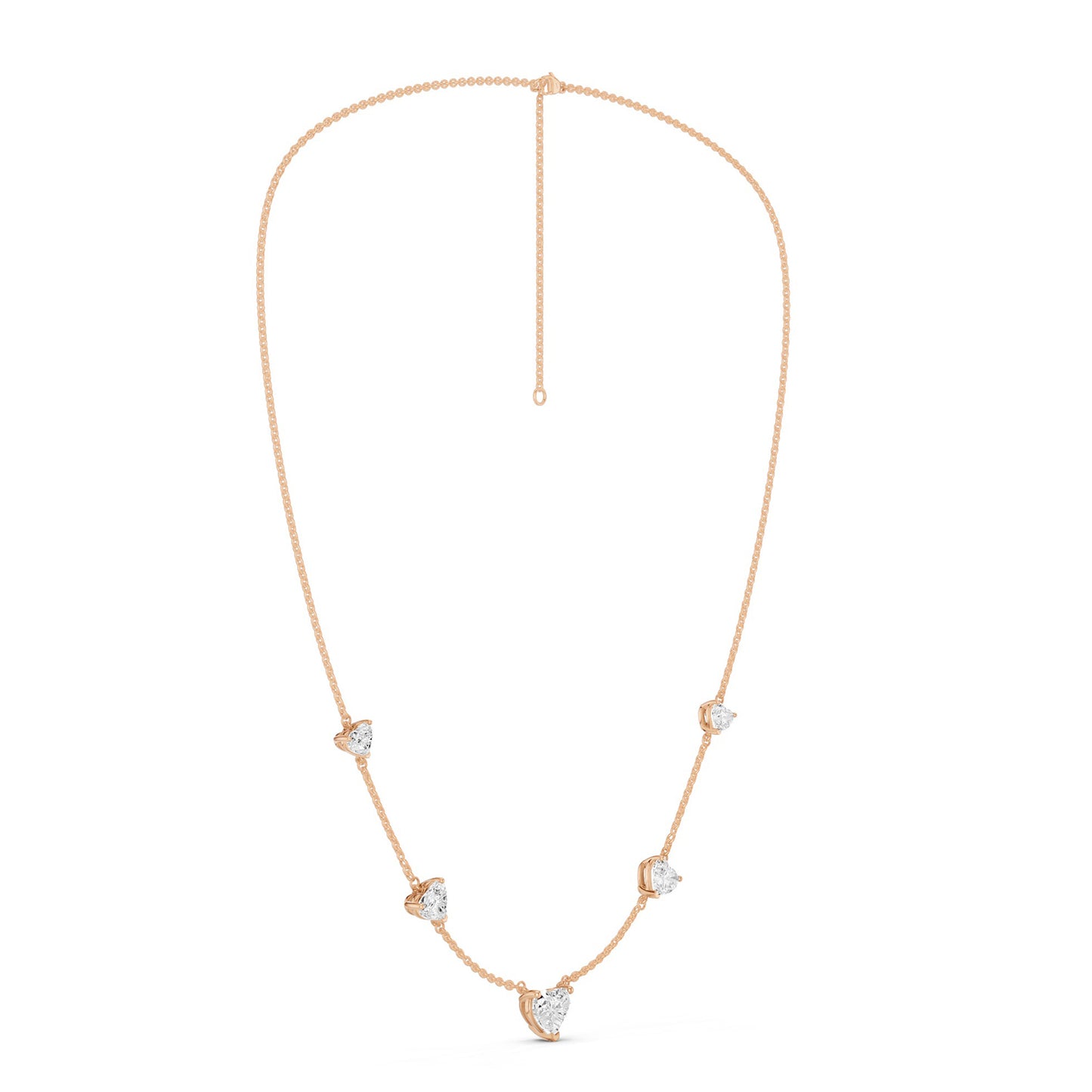 5 Heart Stationed Necklace