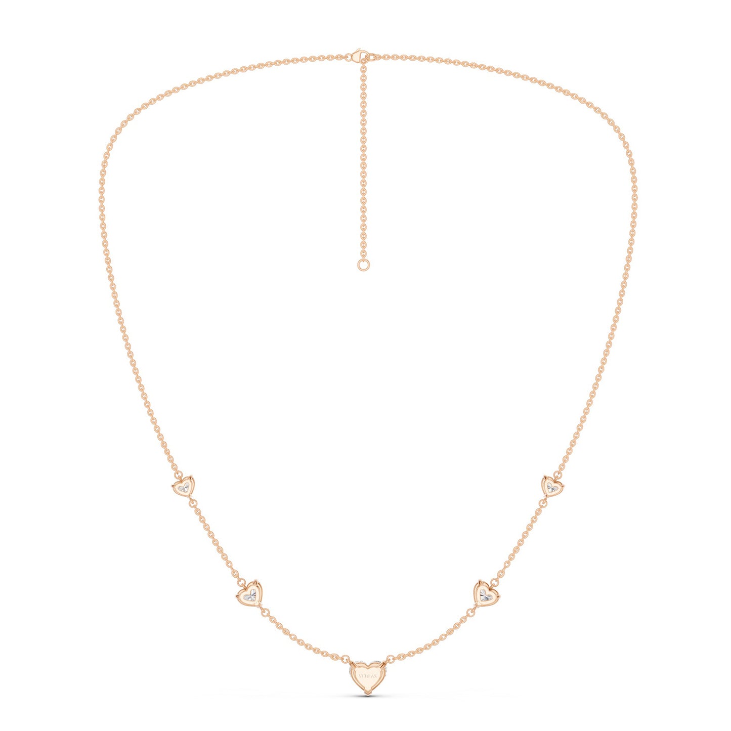 5 Heart Stationed Necklace