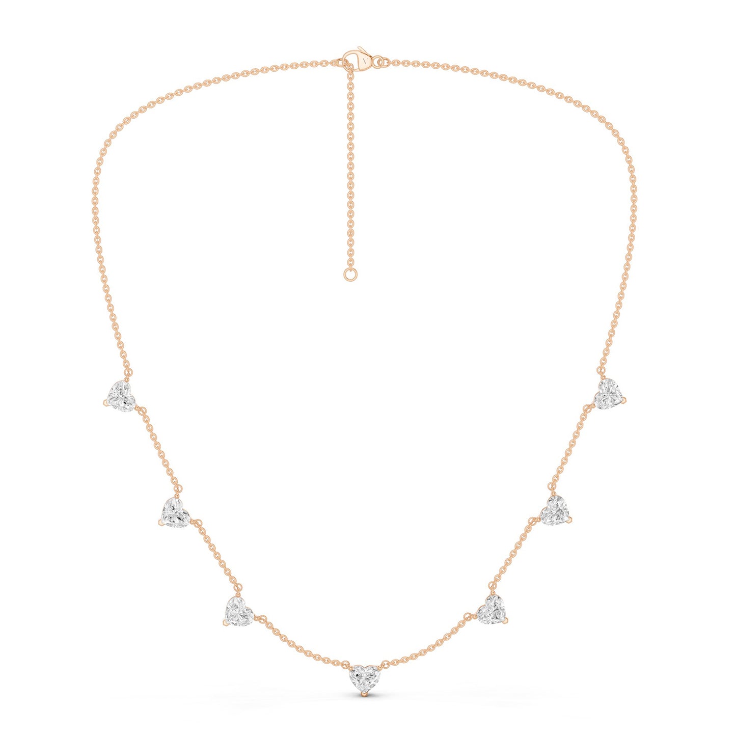 7-Stone Heart Diamond Necklace
