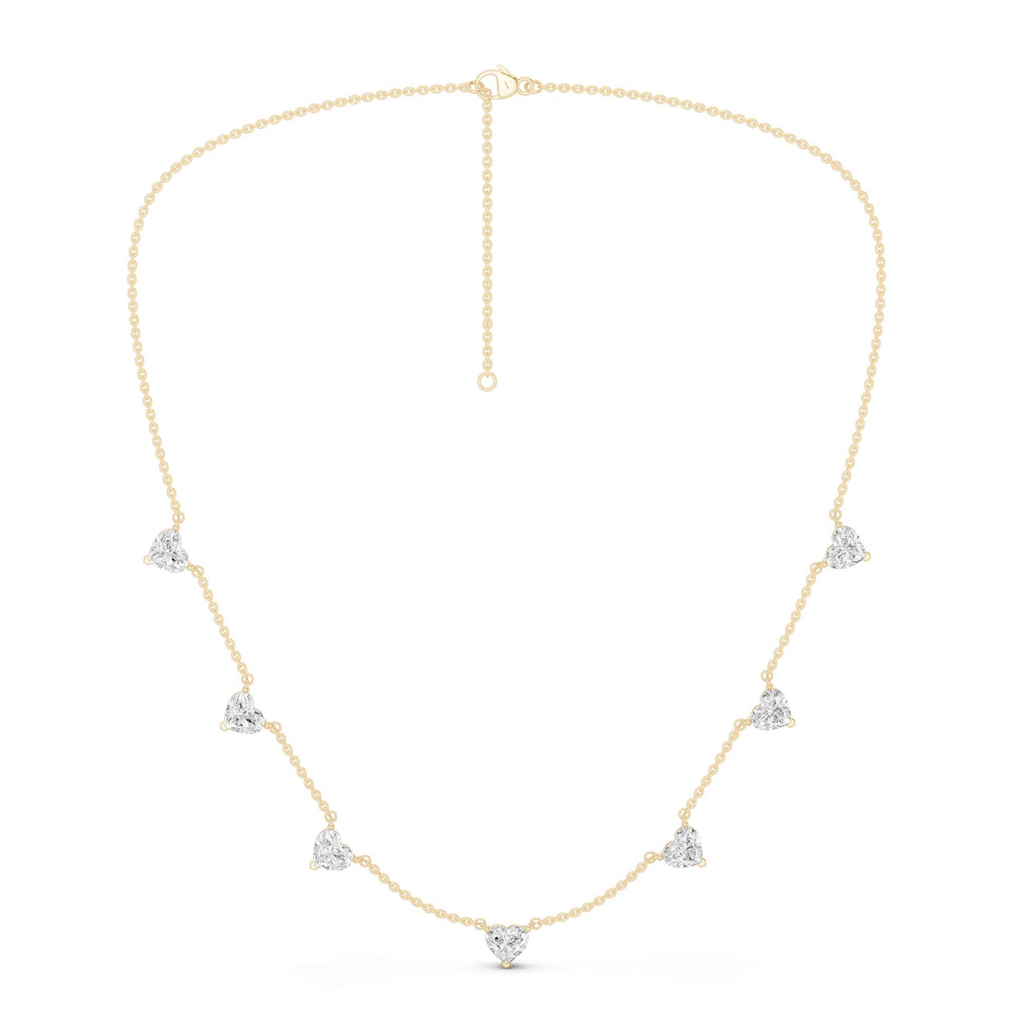 7-Stone Heart Diamond Necklace