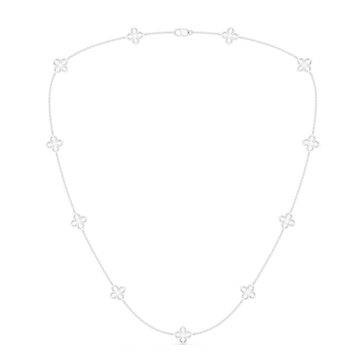 La Fleur Petite Diamond Radiant Stationed Necklace