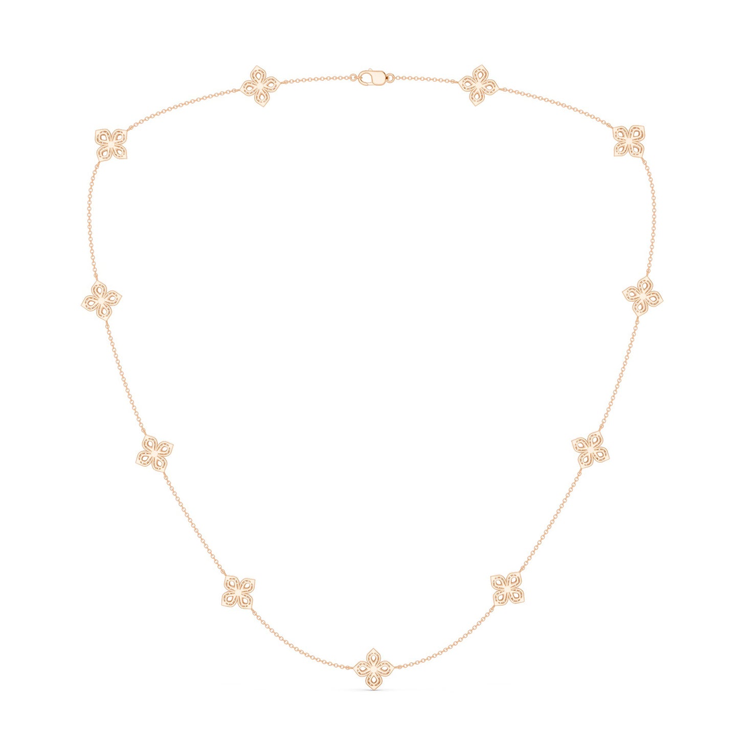 La Fleur Petite Diamond Silhouette Stationed Necklace