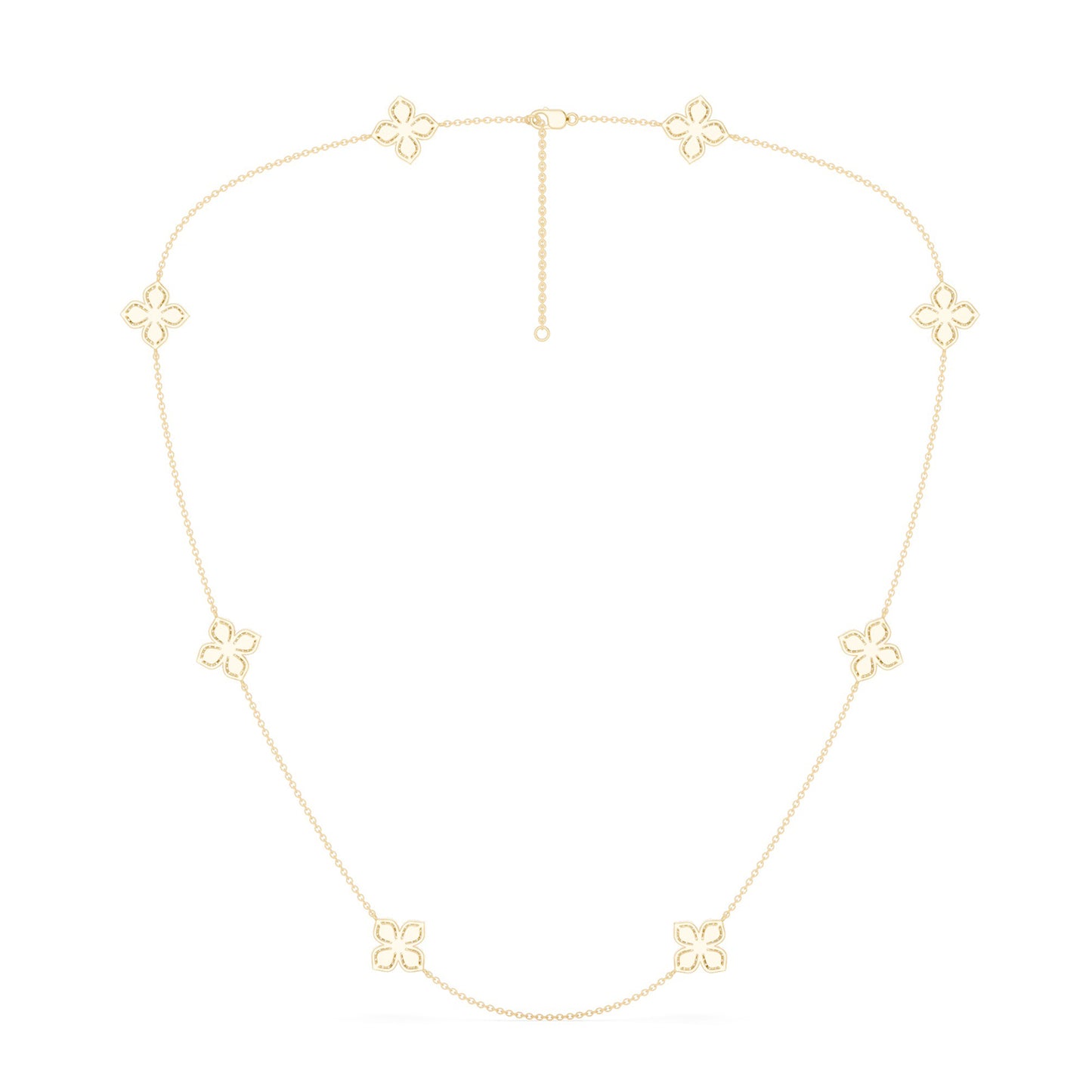 La Fleur Diamond Contour Stationed Necklace