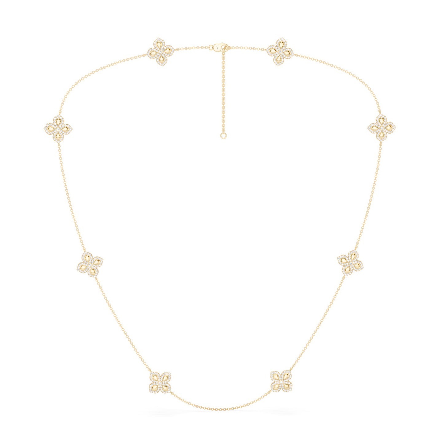 La Fleur Diamond Contour Stationed Necklace