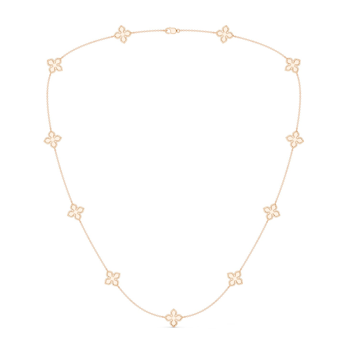 La Fleur Petite Diamond Contour Stationed Necklace