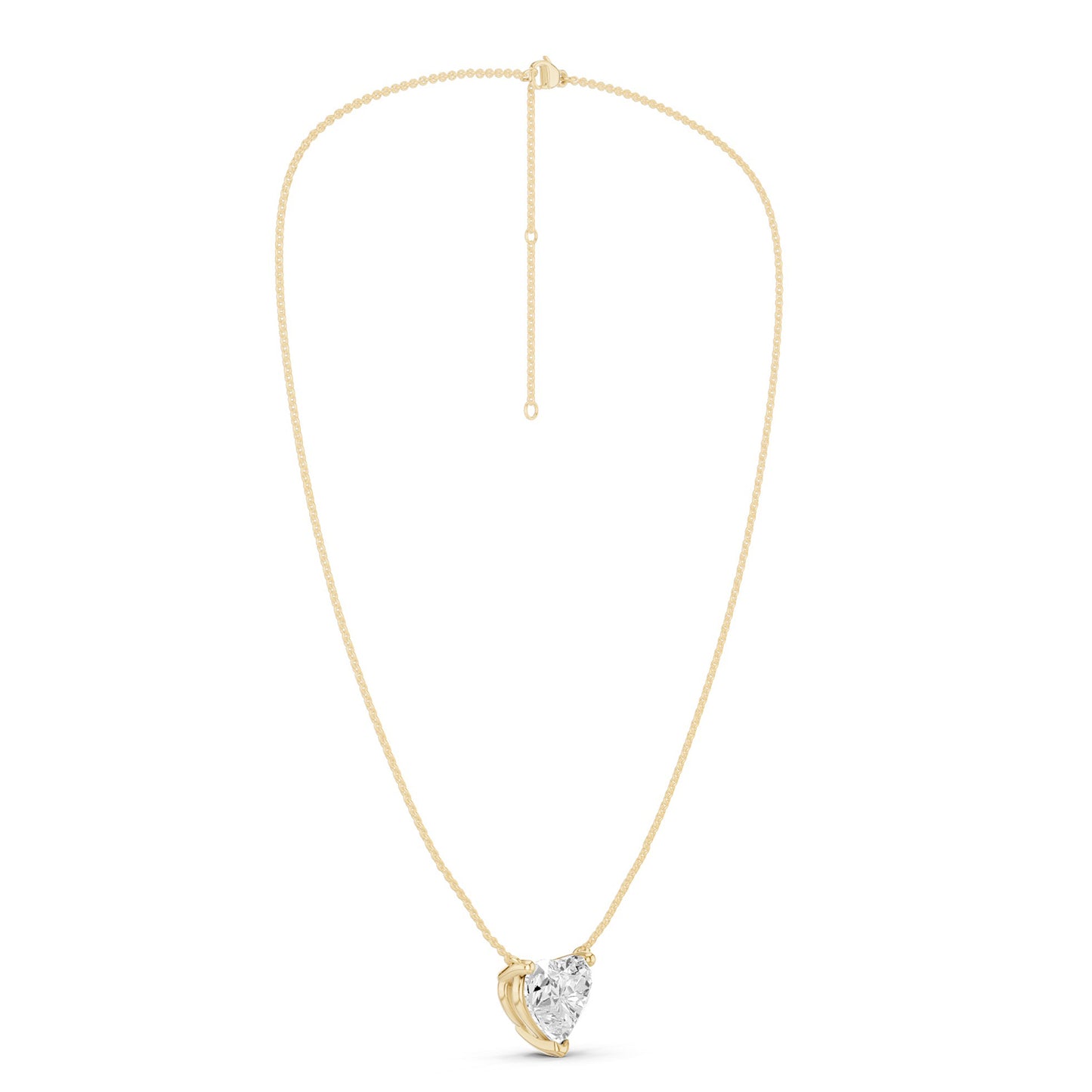 Heart Solitaire Pendant Necklace Medium