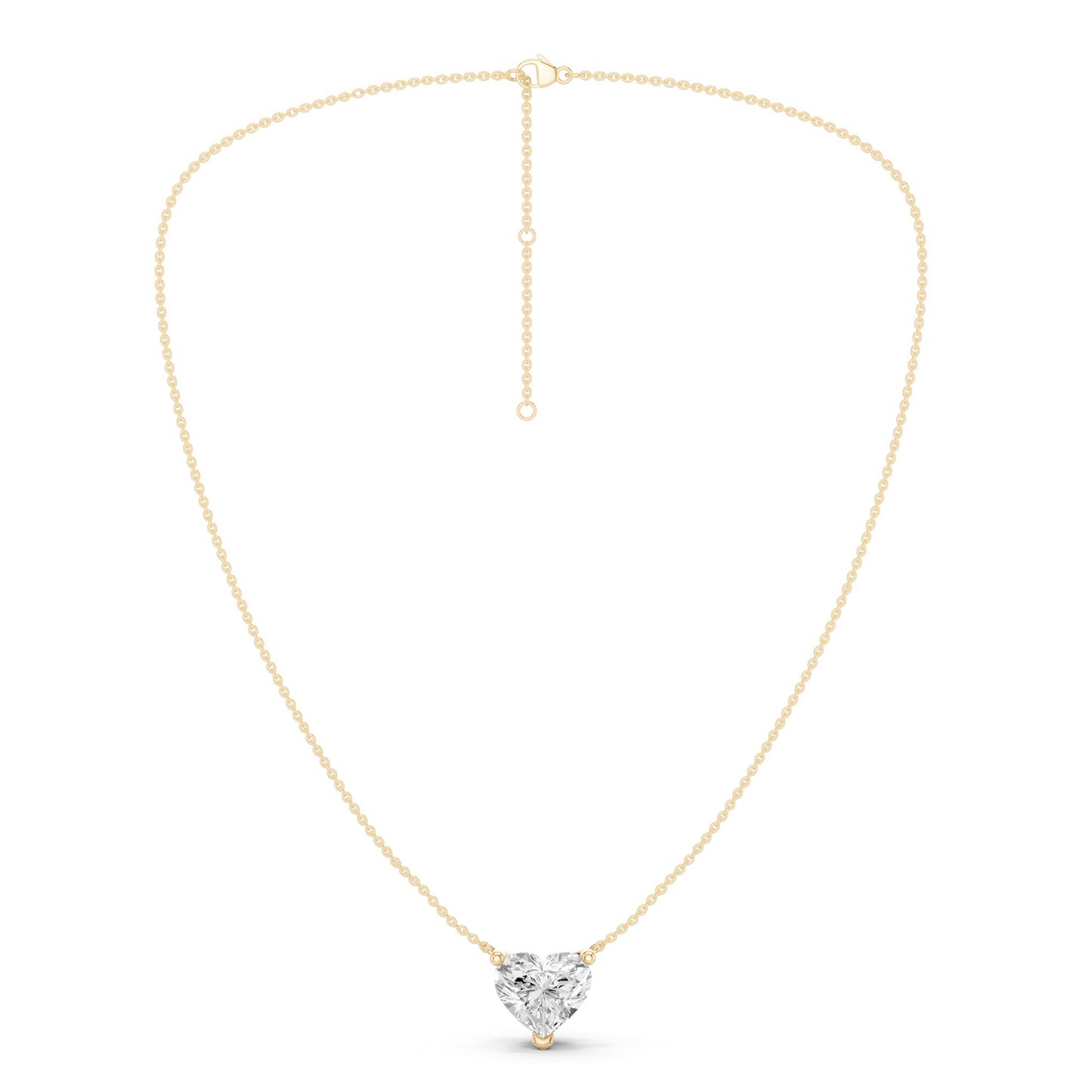 Heart Solitaire Pendant Necklace Medium