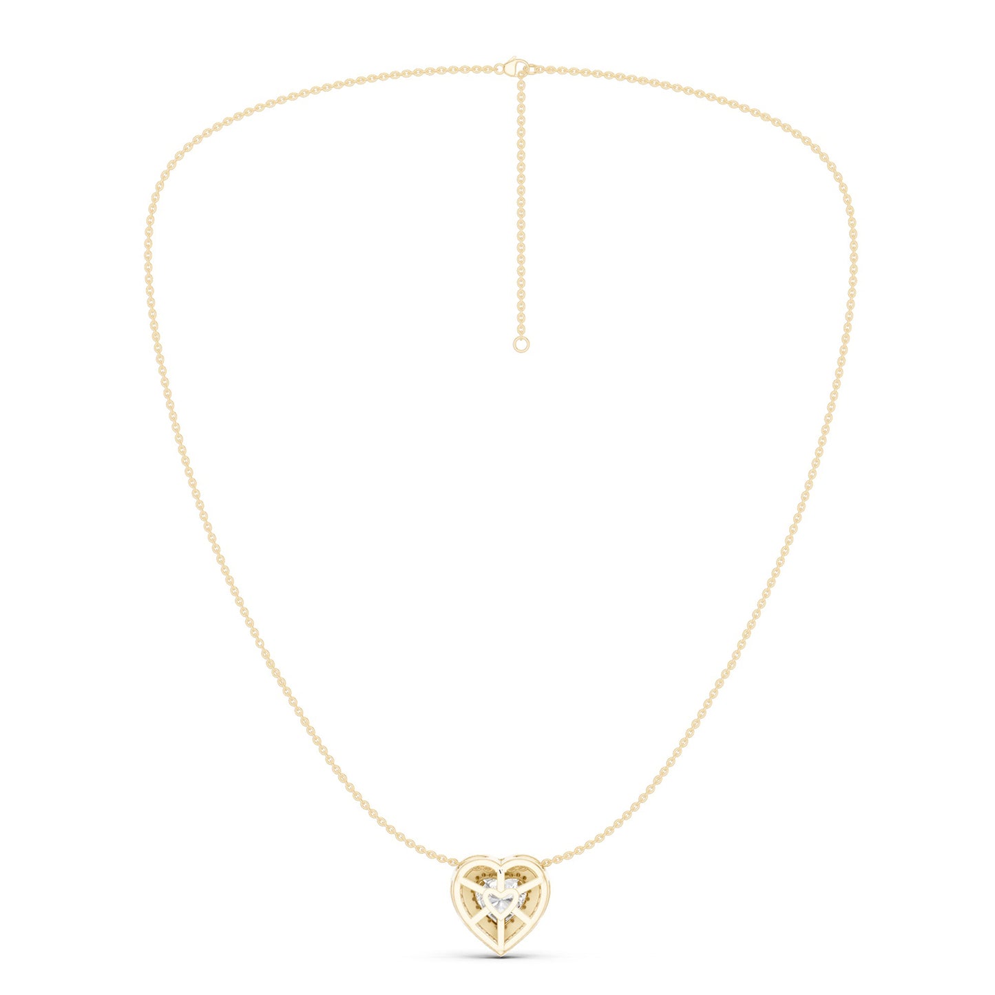 Quaint Double Halo Heart Pendant