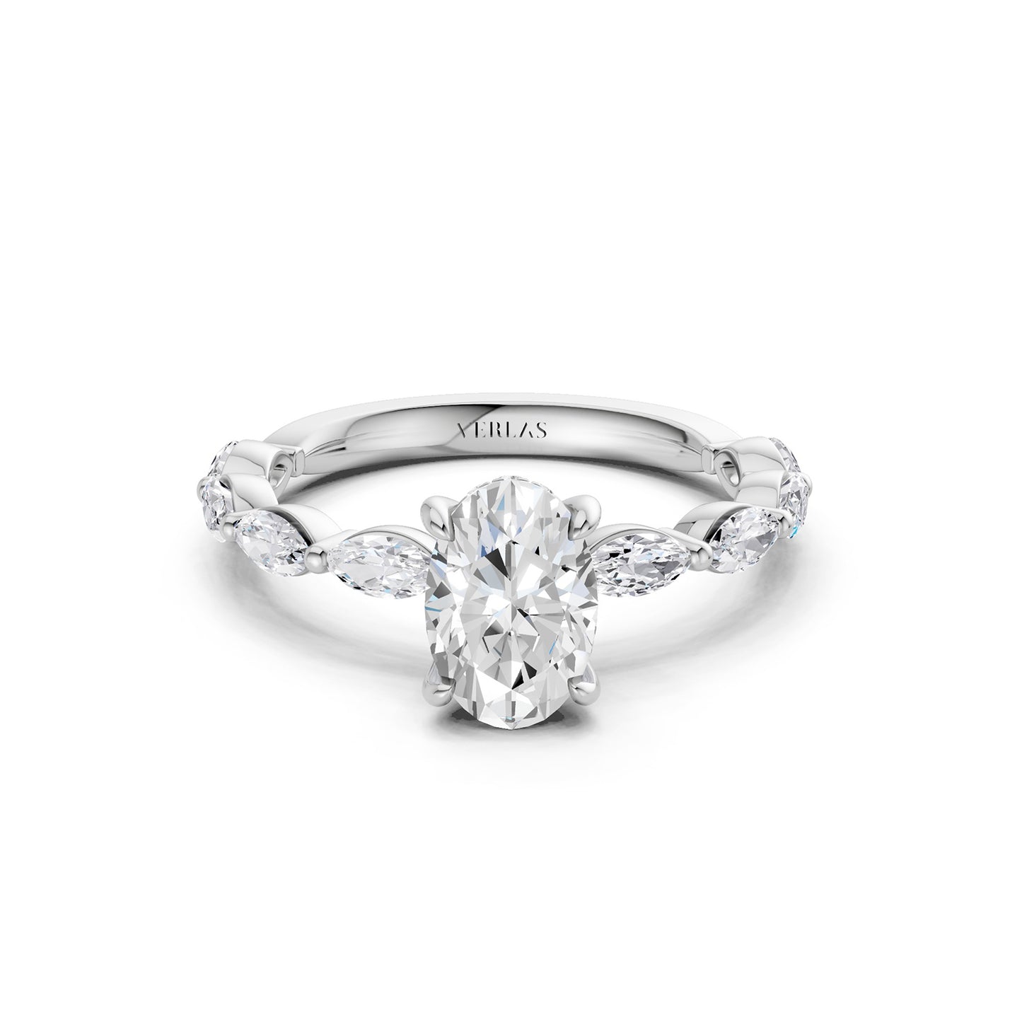 Oval-Marquise Hidden Halo Diamond Ring