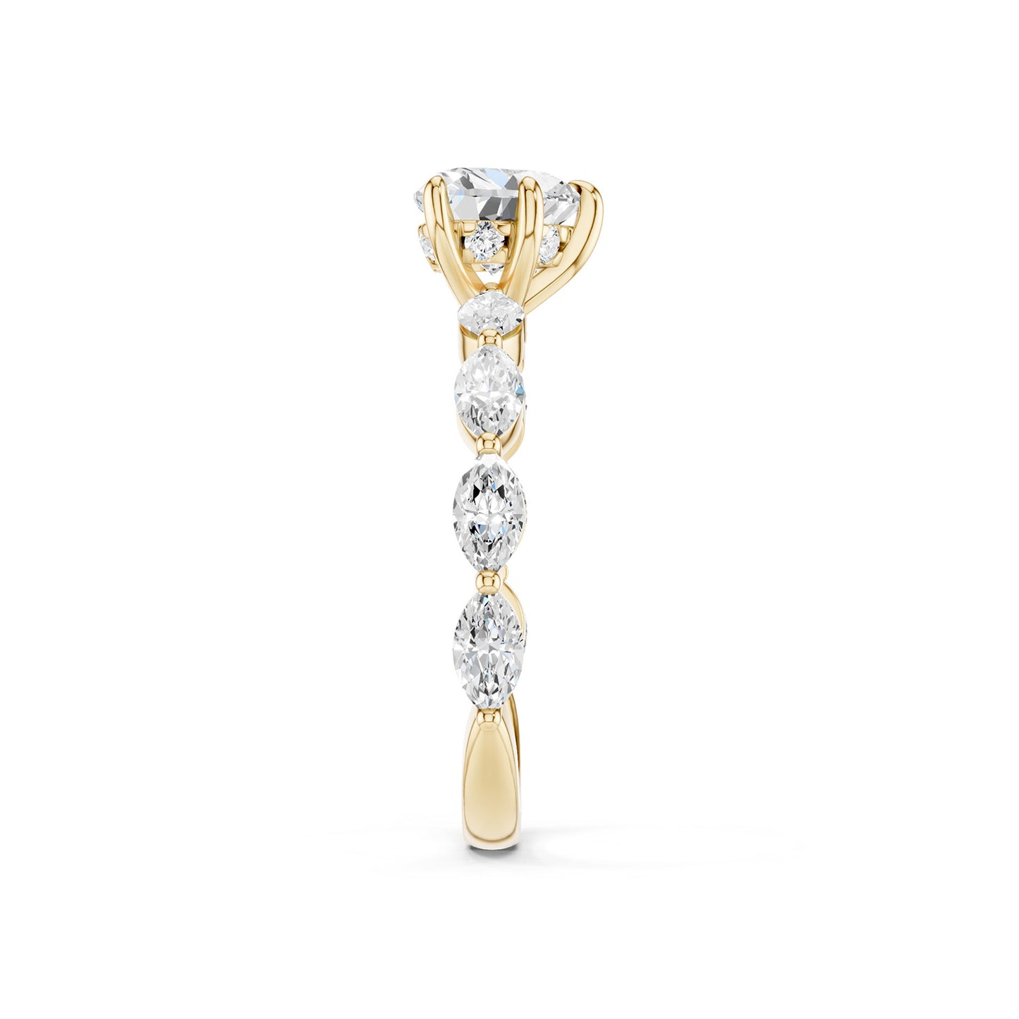 Heart-Marquise Hidden Halo Diamond Ring