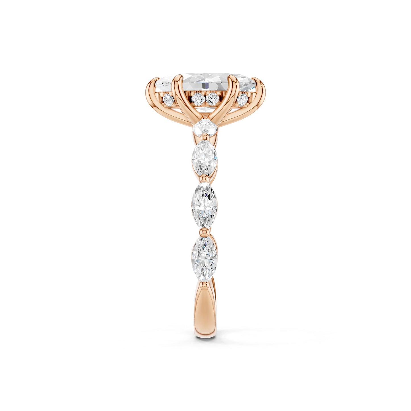 Marquise Hidden Halo Diamond Ring
