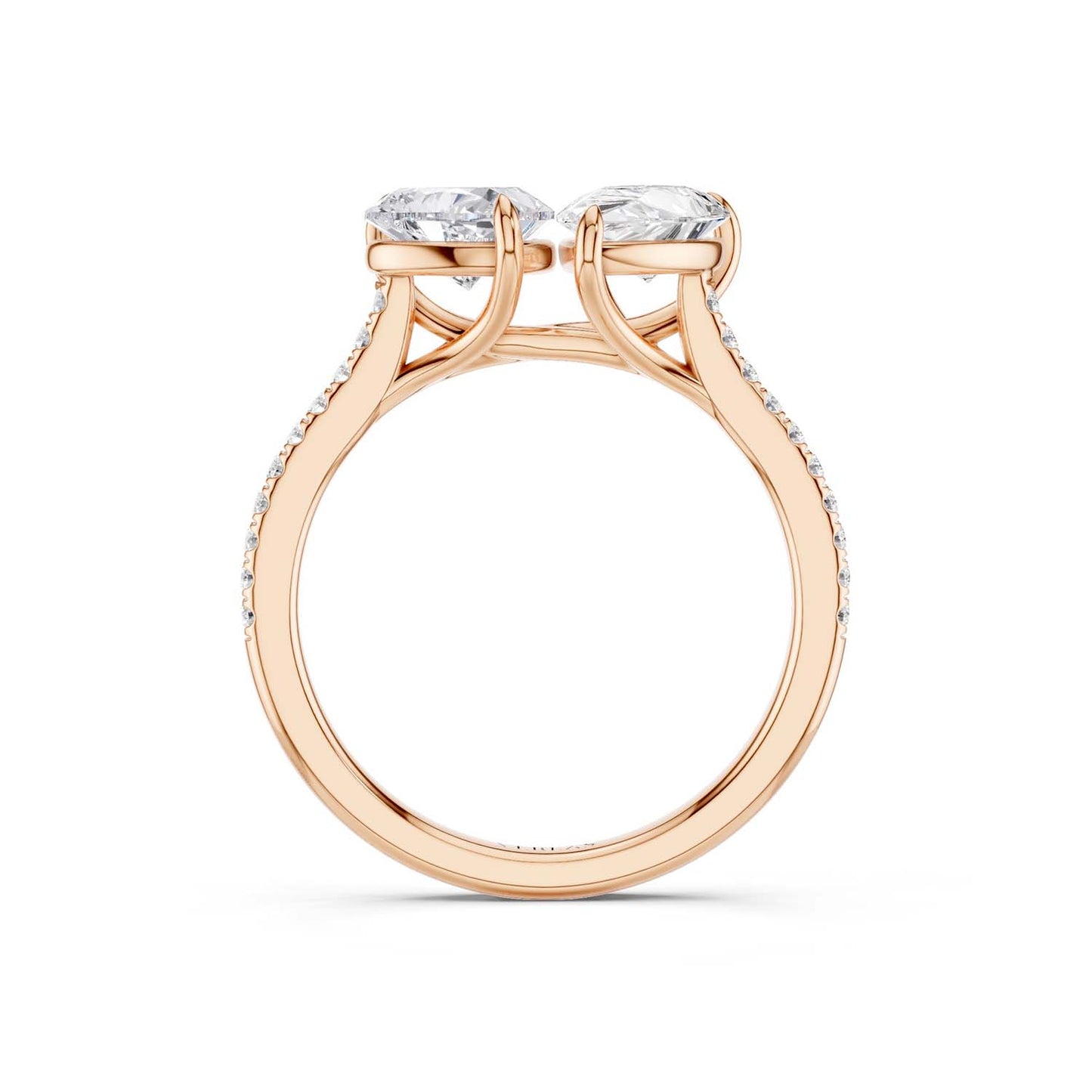 Heart Pear Two Stone Diamond Ring