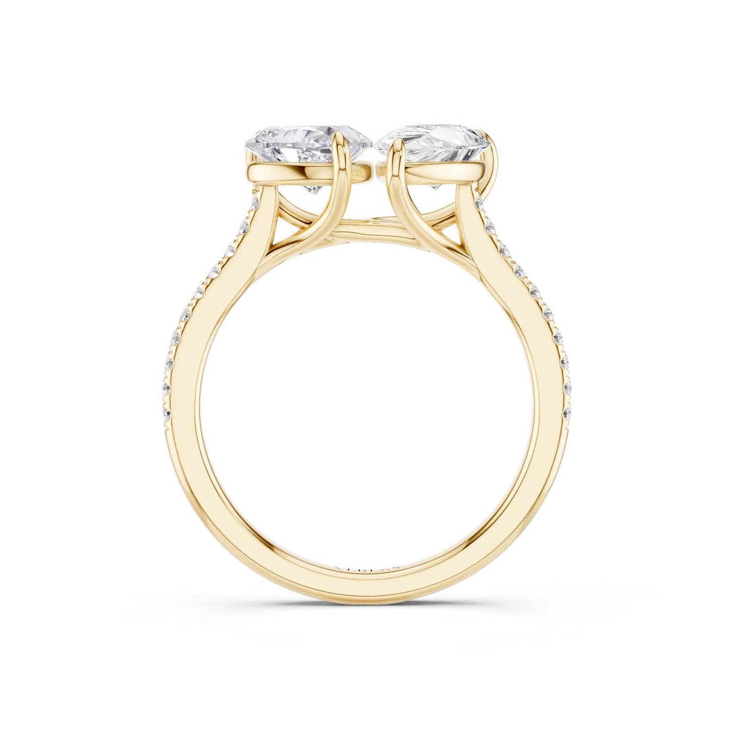 Heart Pear Two Stone Diamond Ring