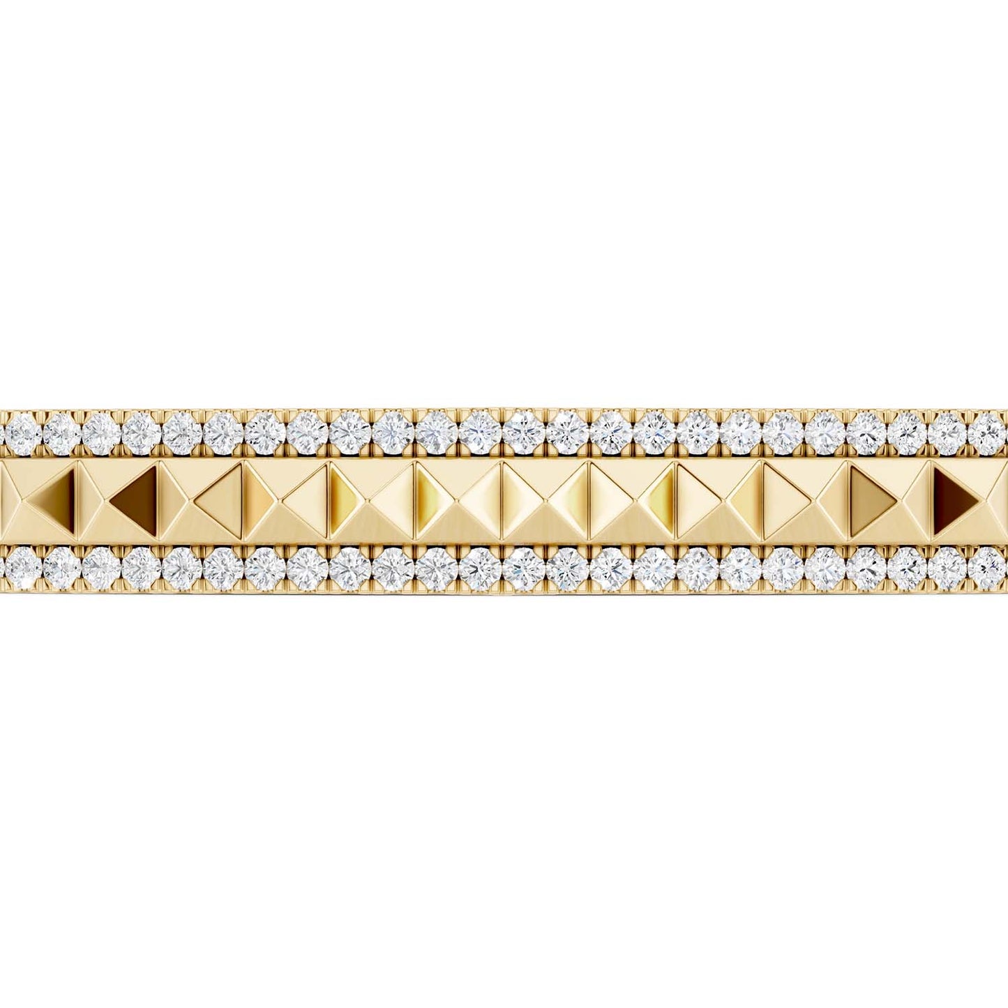 Pyramid Spiked Diamond Bolo Bracelet