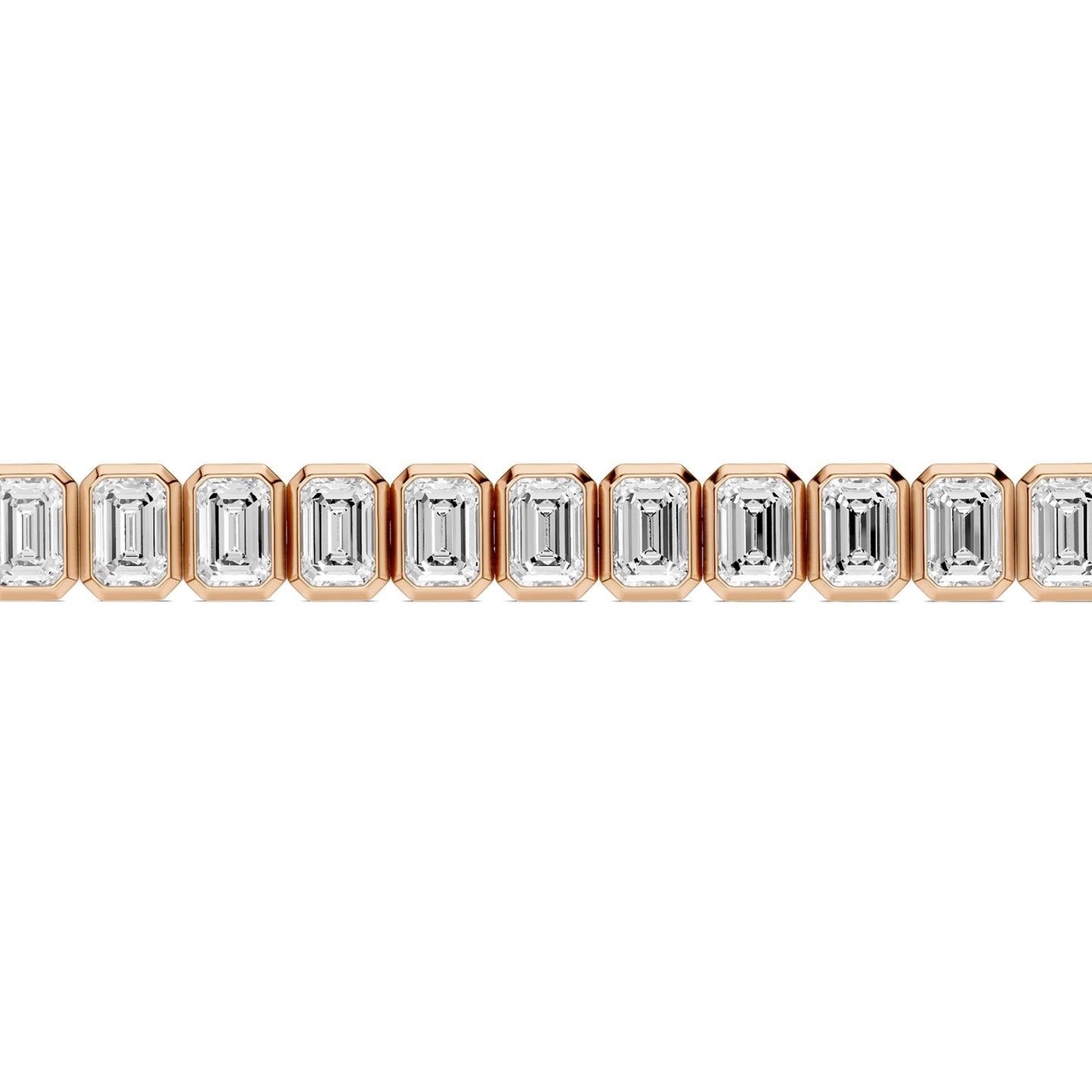 Bezel-set Emerald Diamond Tennis Bracelet