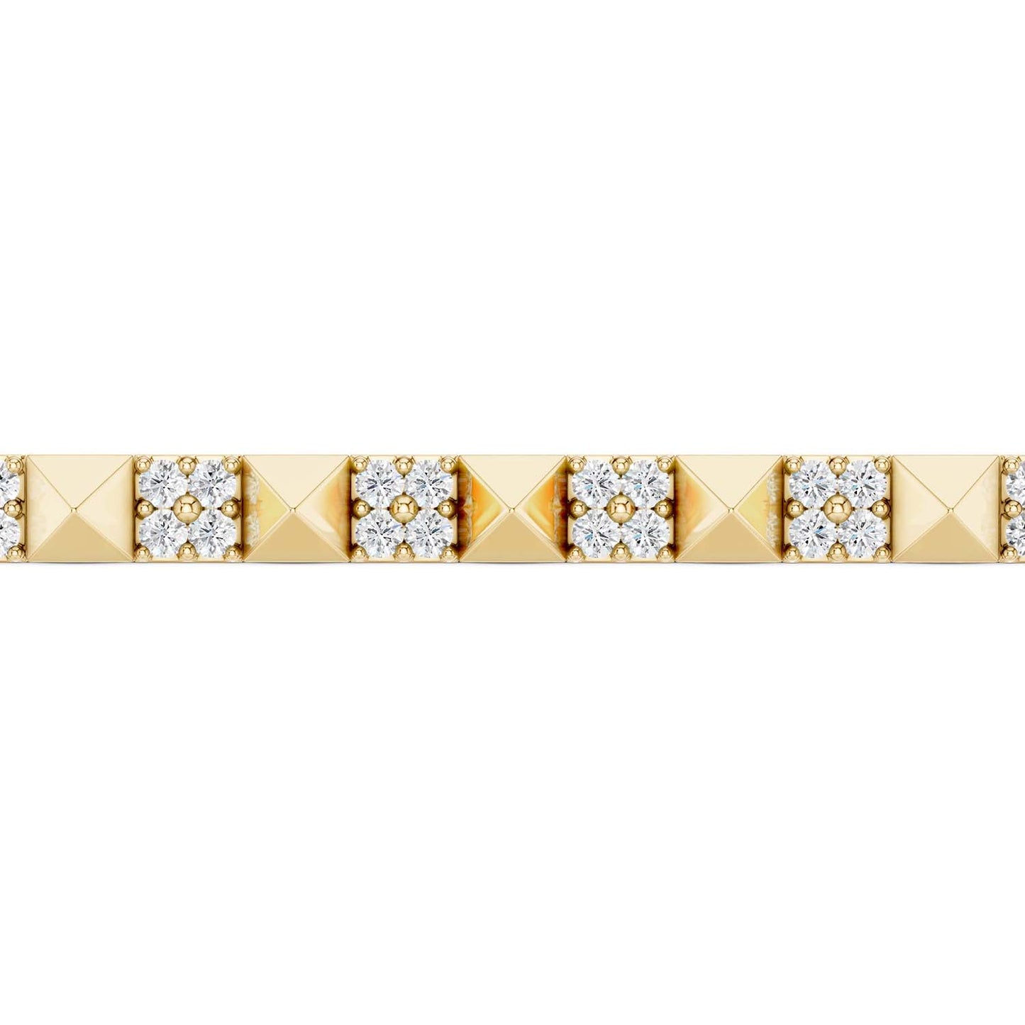 Pyramid Sequence Diamond Bolo Bracelet