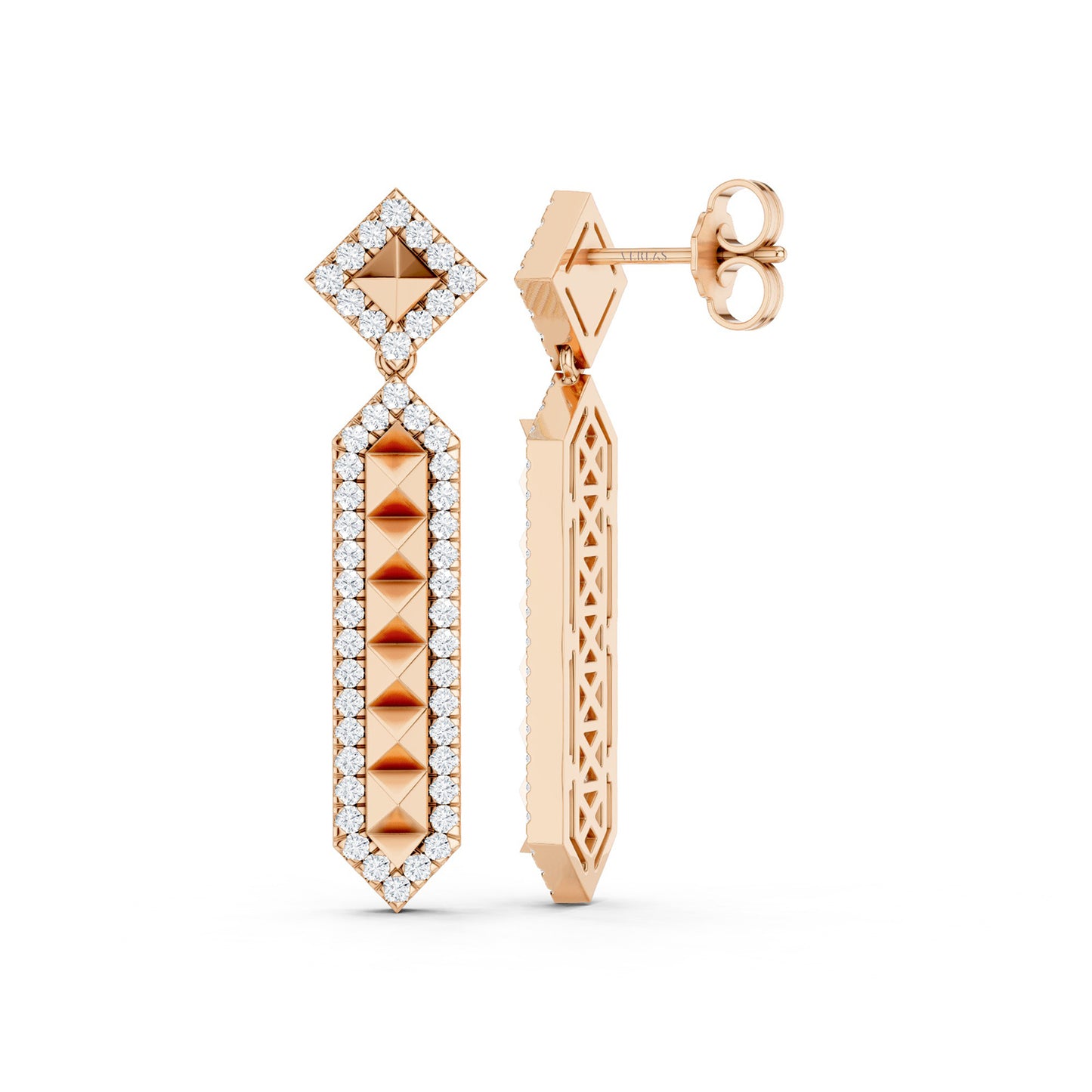 Cascading Pyramid Drop Earrings