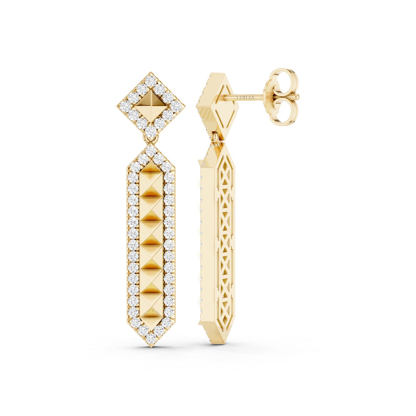 Cascading Pyramid Drop Earrings
