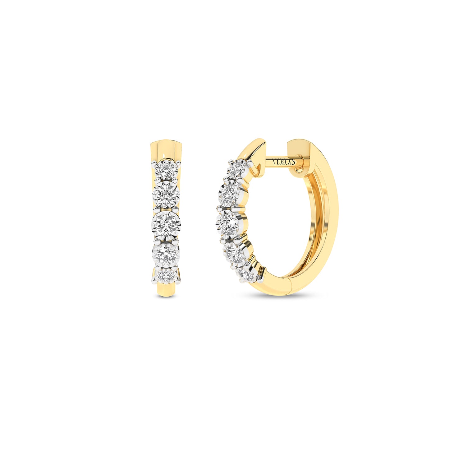 Graduated Radiant Huggie Hoops