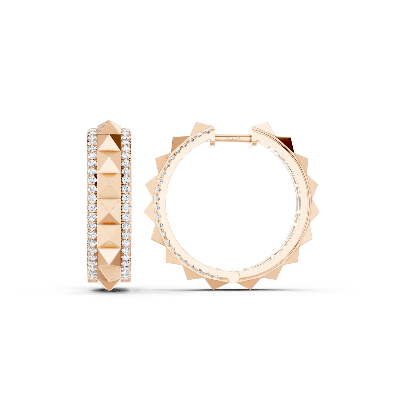 Pyramid Spiked Diamond Hoops