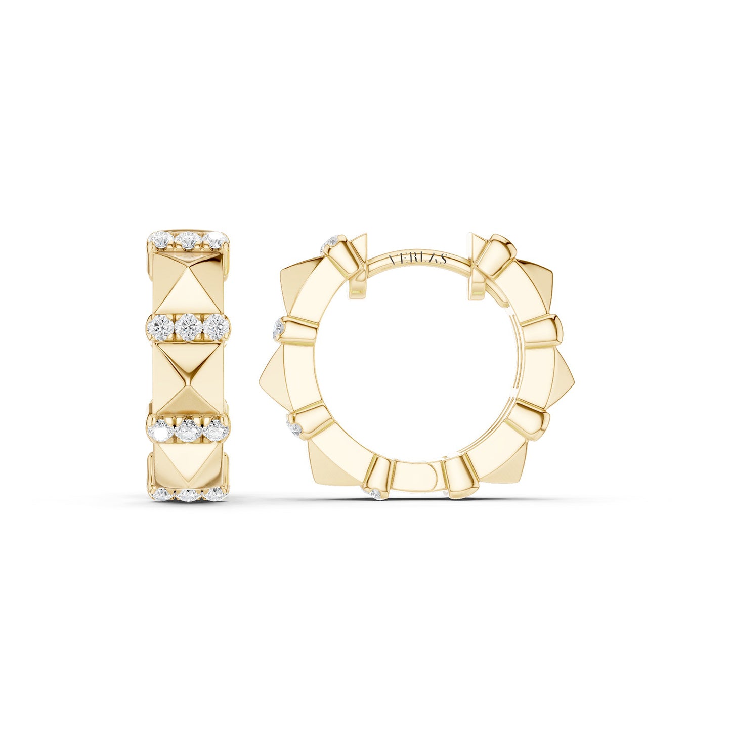 Tiered Pyramid Diamond Huggies