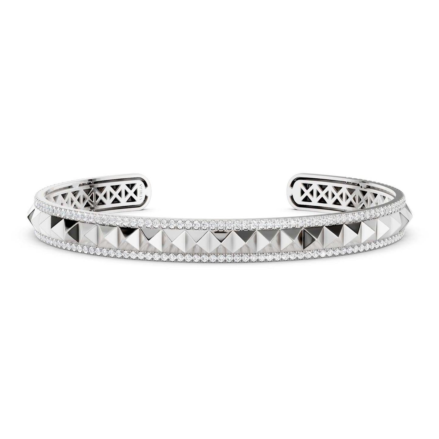 Pyramid Spiked Diamond Cuff Bracelet