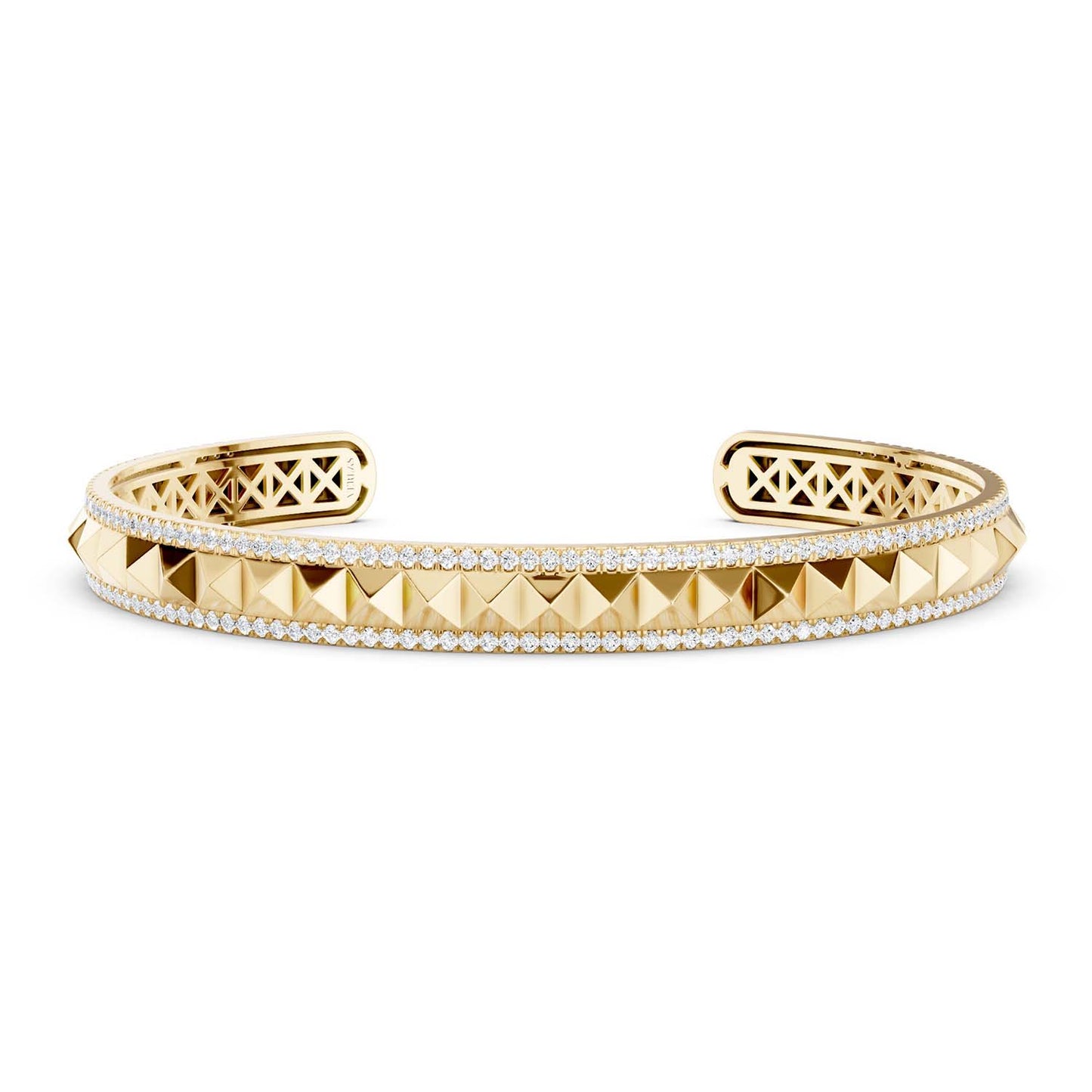 Pyramid Spiked Diamond Cuff Bracelet