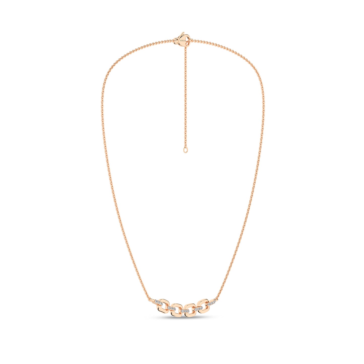 Together Forever 4-Gold Links Diamond Necklace