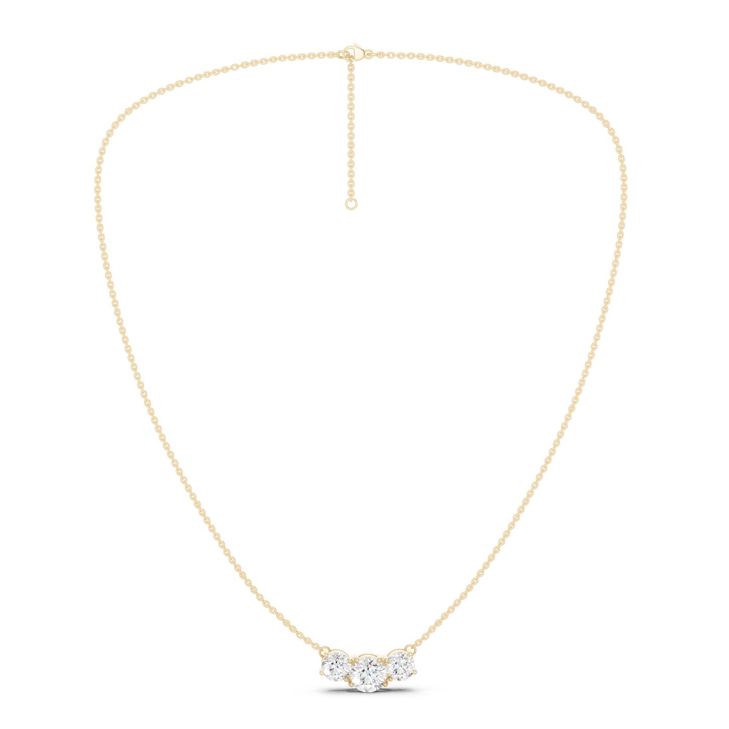 3-Stone Diamond Necklace