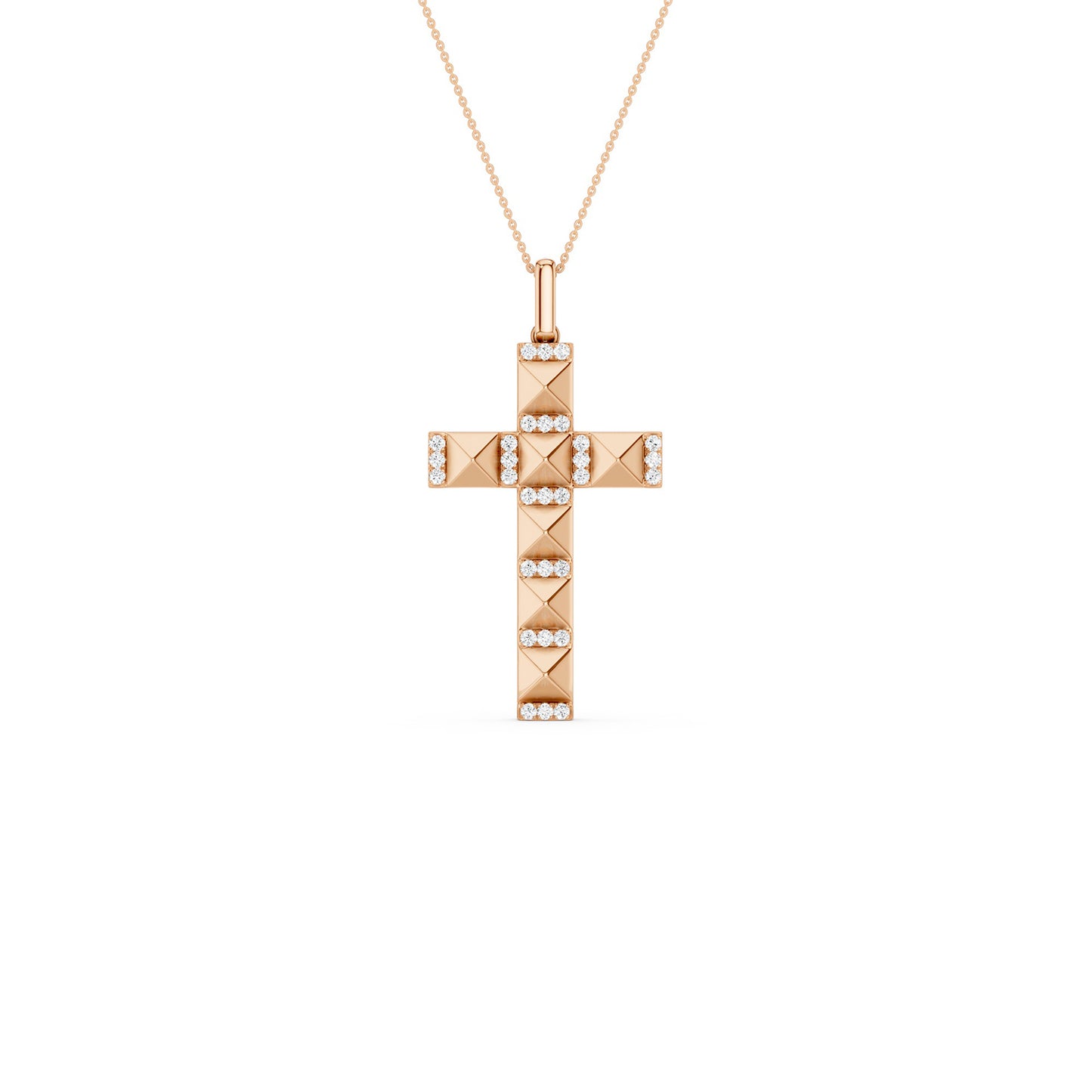 Pyramid Cross Pendant Necklace