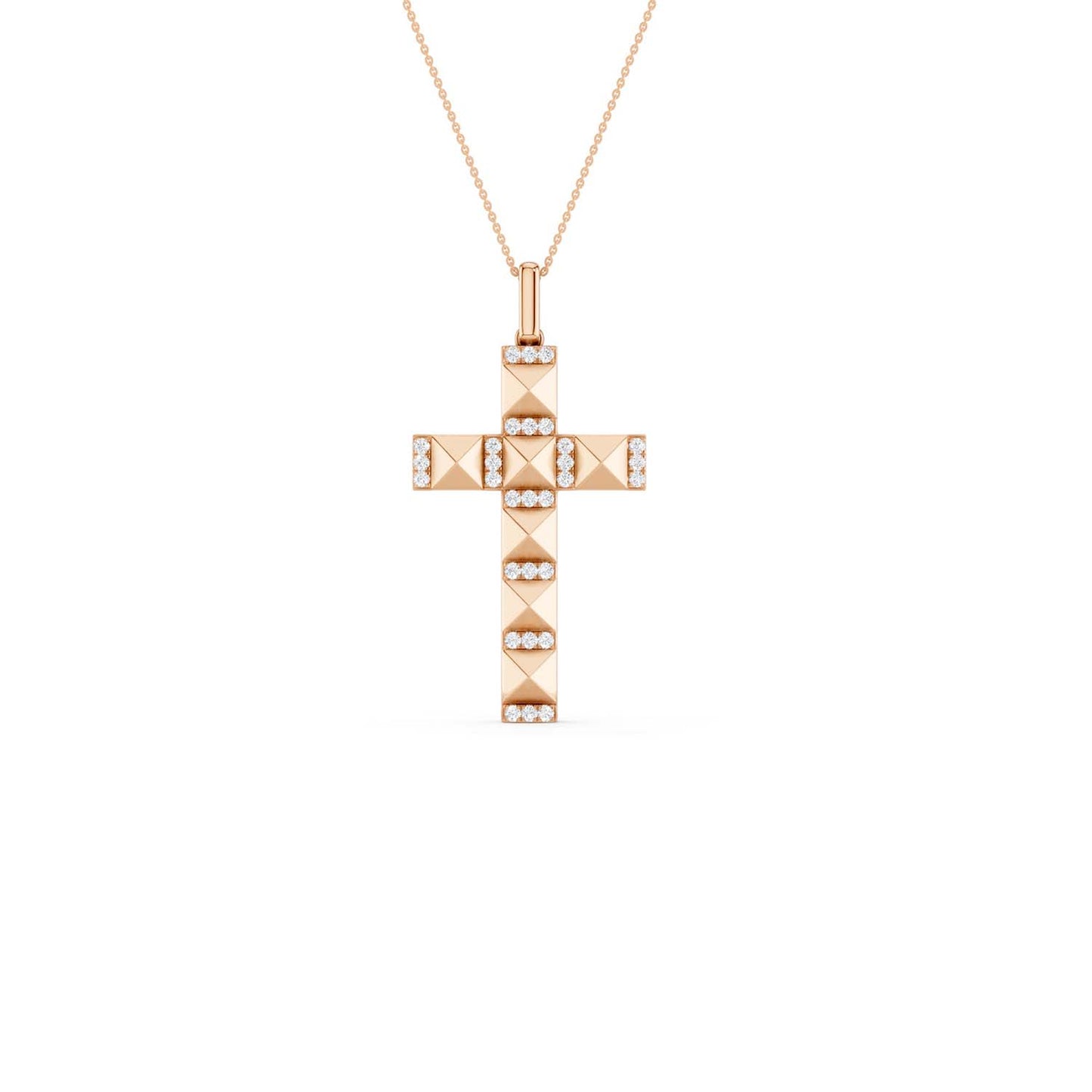 Pyramid Cross Pendant Necklace