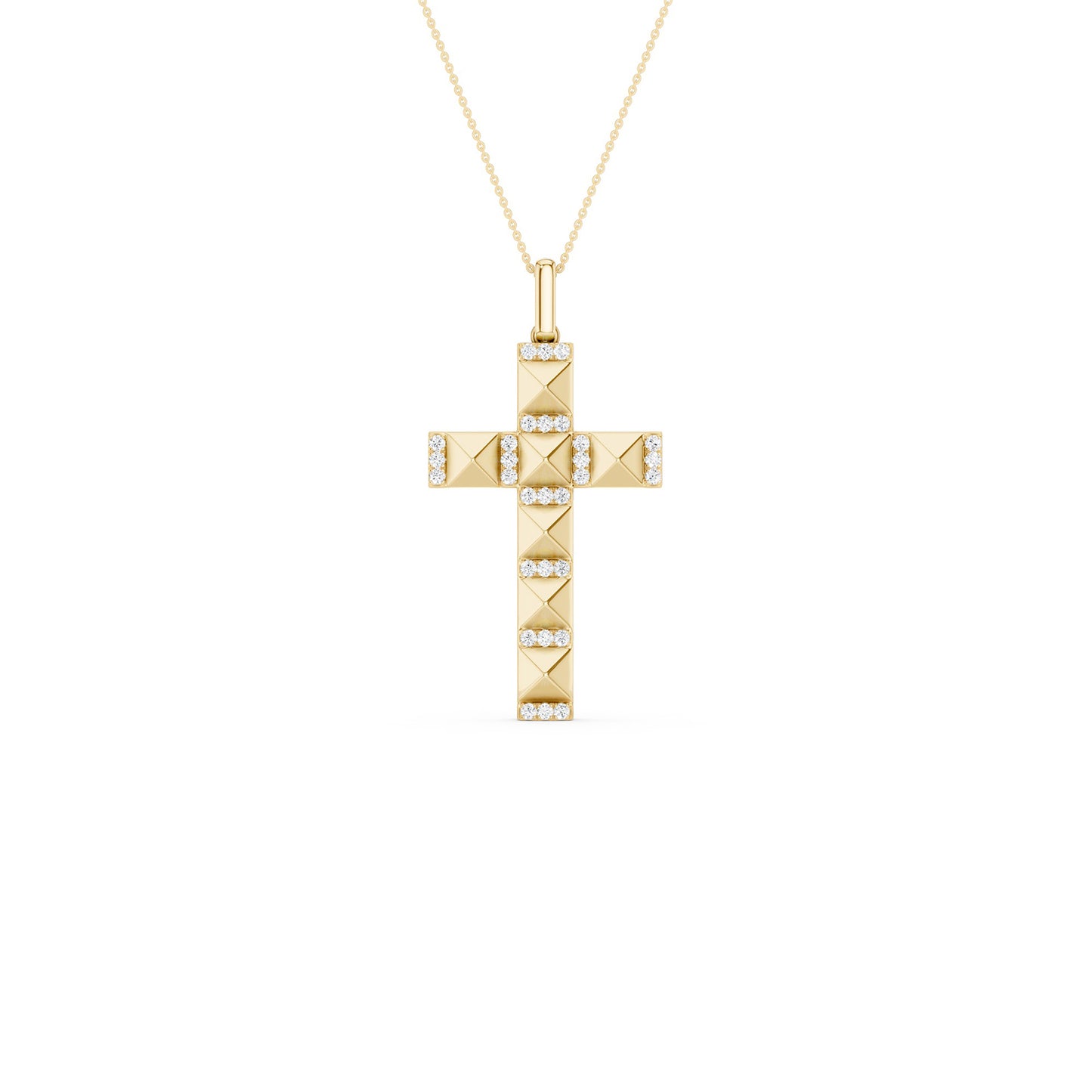Pyramid Cross Pendant Necklace
