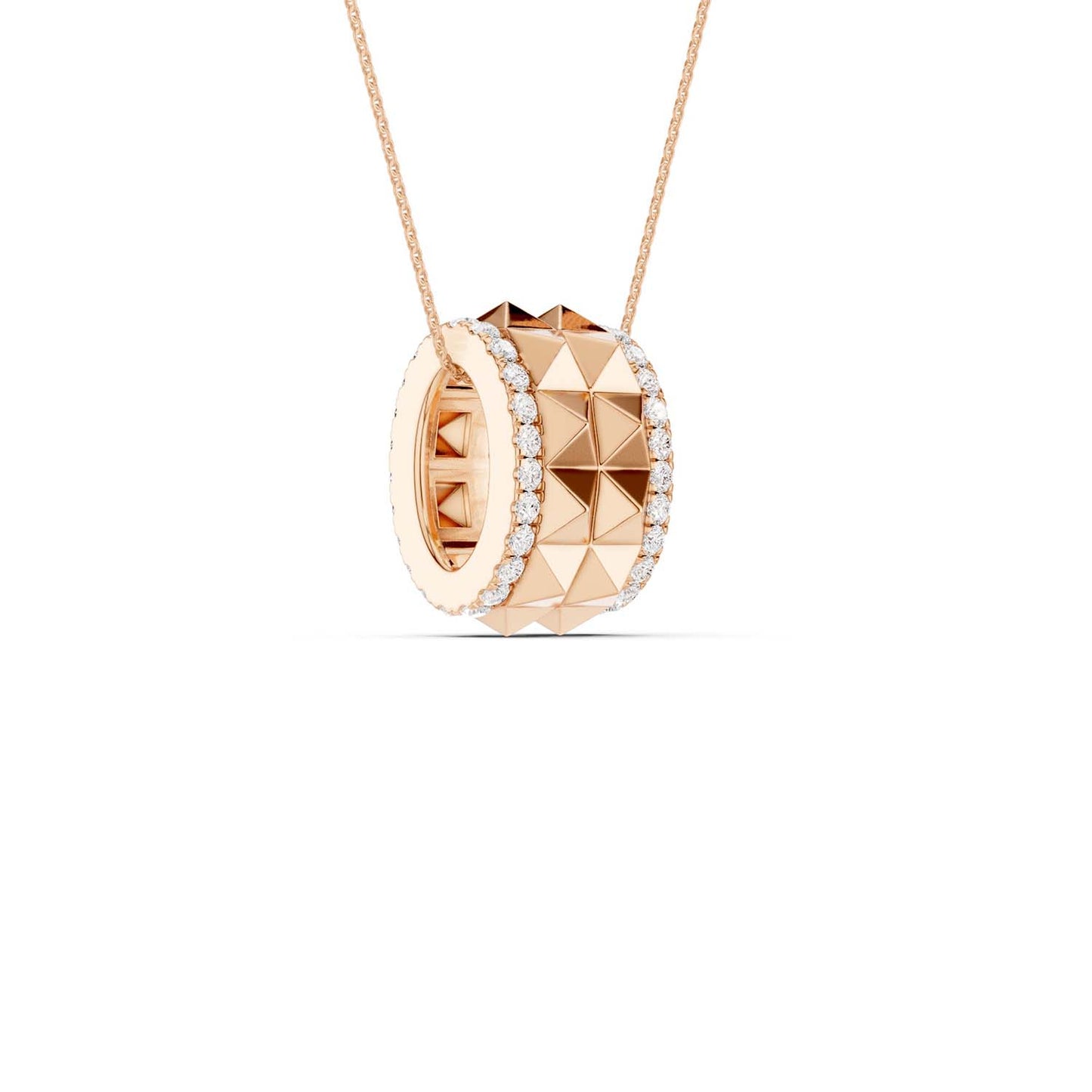 Two-Tier Pyramid Spiked Pendant Necklace