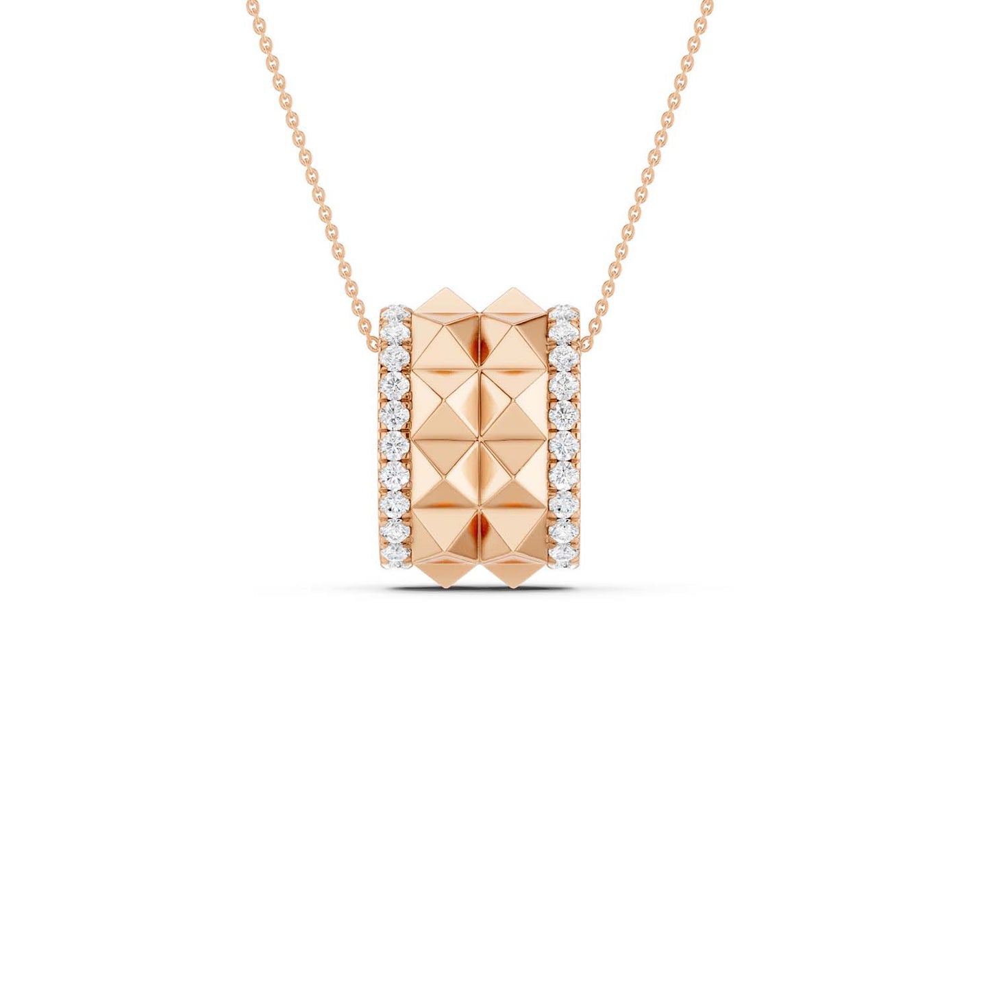 Two-Tier Pyramid Spiked Pendant Necklace
