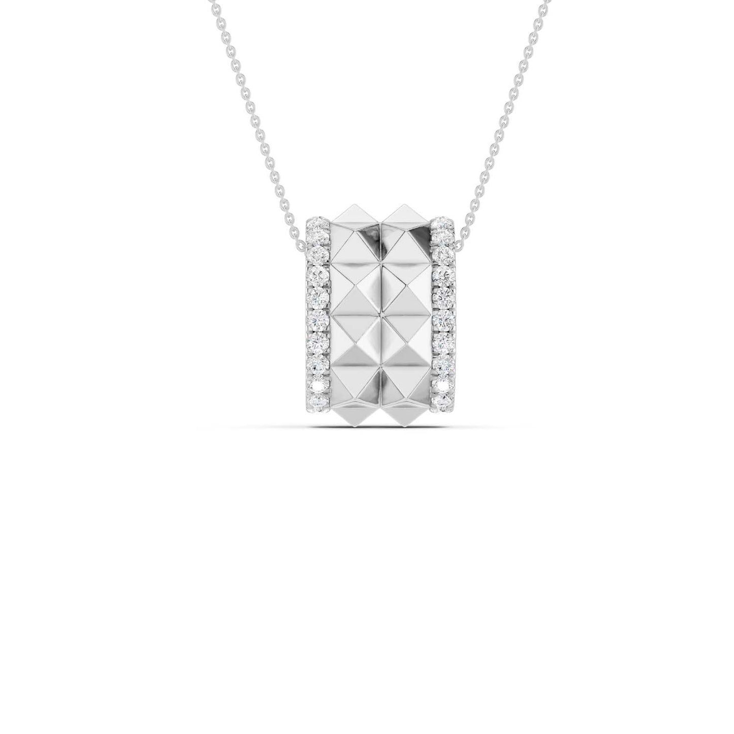 Two-Tier Pyramid Spiked Pendant Necklace