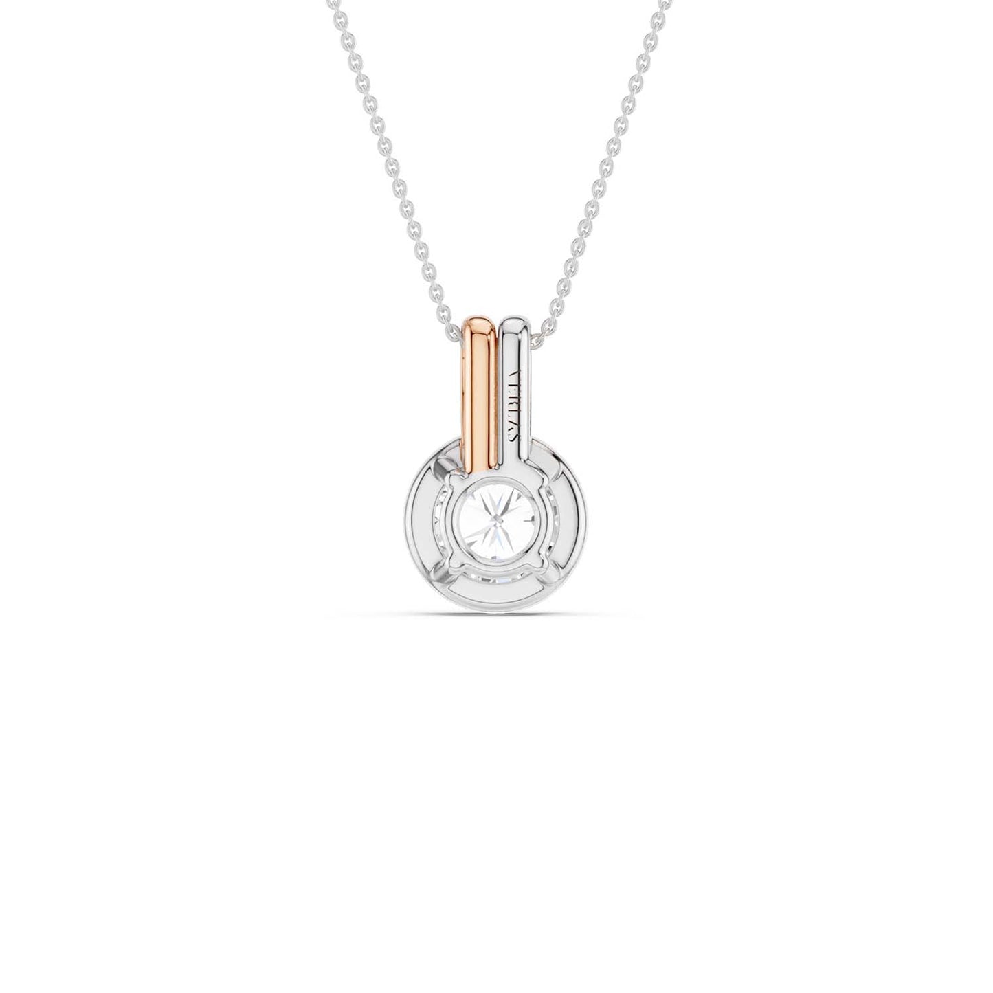 Coupled Round Solitaire Bezel Necklace