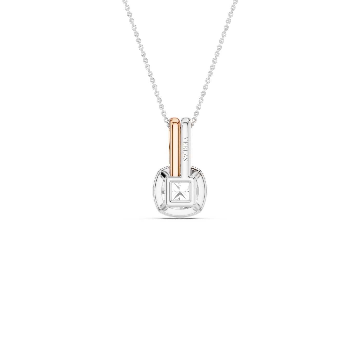 Coupled Cushion Bezel Necklace